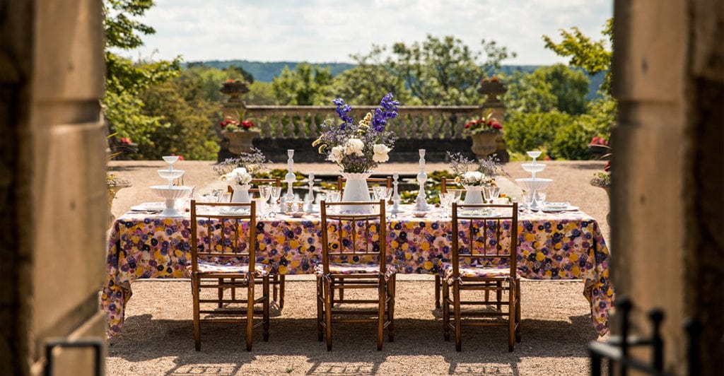 'Le Marché aux Fleurs' Linen Napkin in Multicolours, 50x50cm