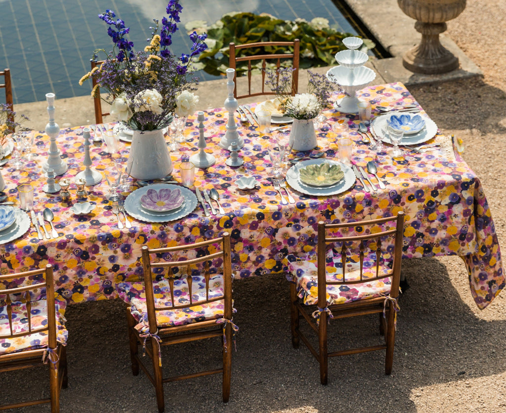 'Le Marché aux Fleurs' Linen Napkin in Multicolours, 50x50cm