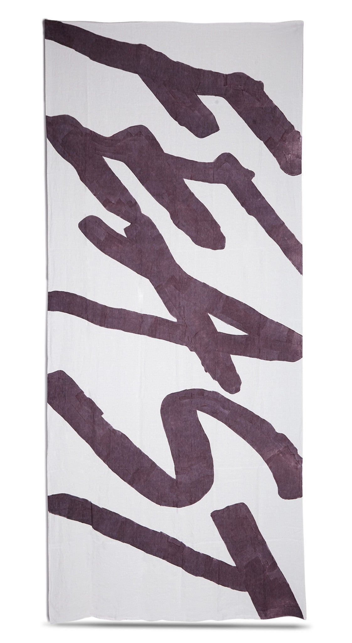 Feast Word Linen Tablecloth in Grape Purple