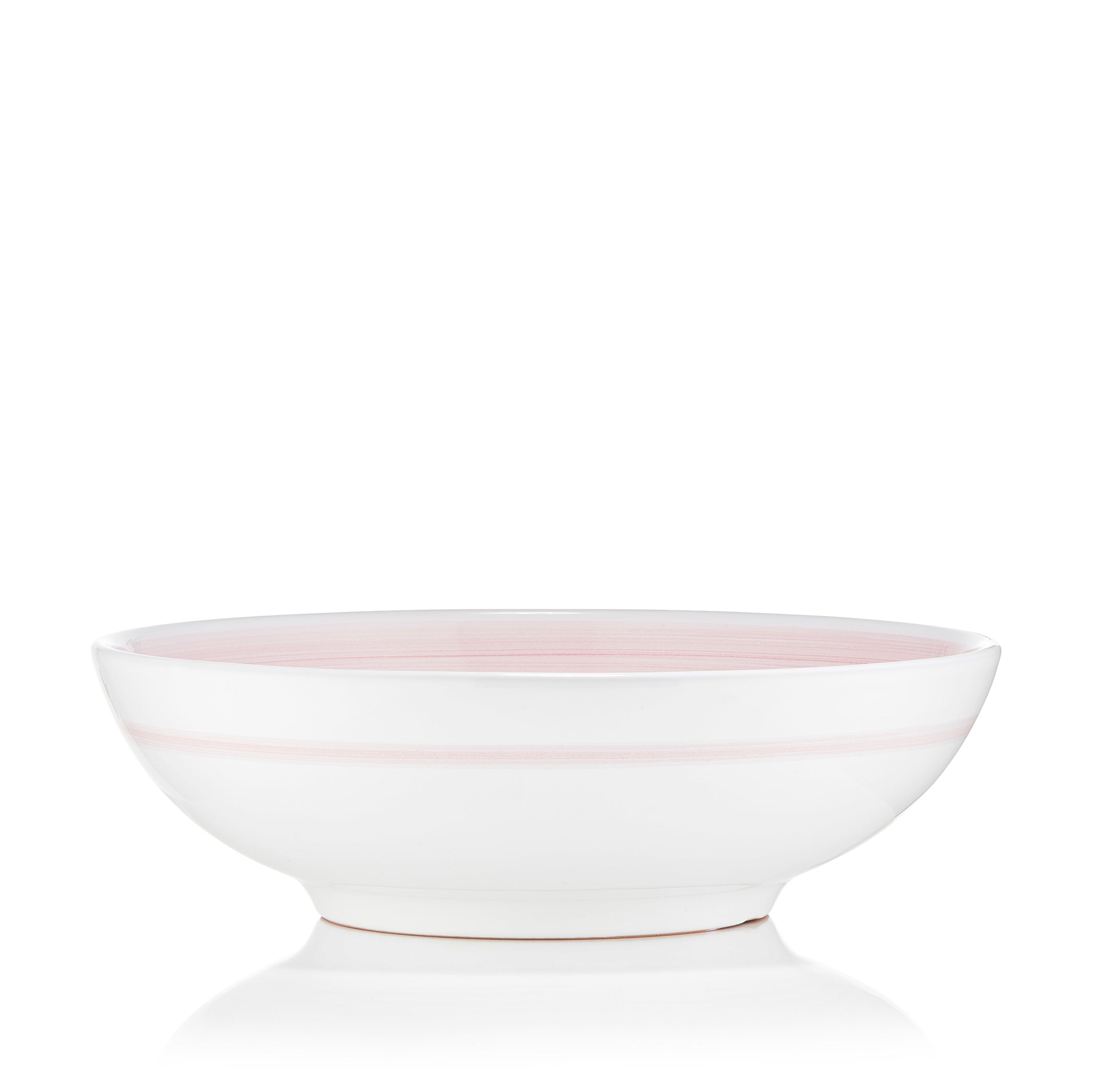 S&B 'Brushed' Ceramic Serving Bowl in Pastel Pink, 30cm