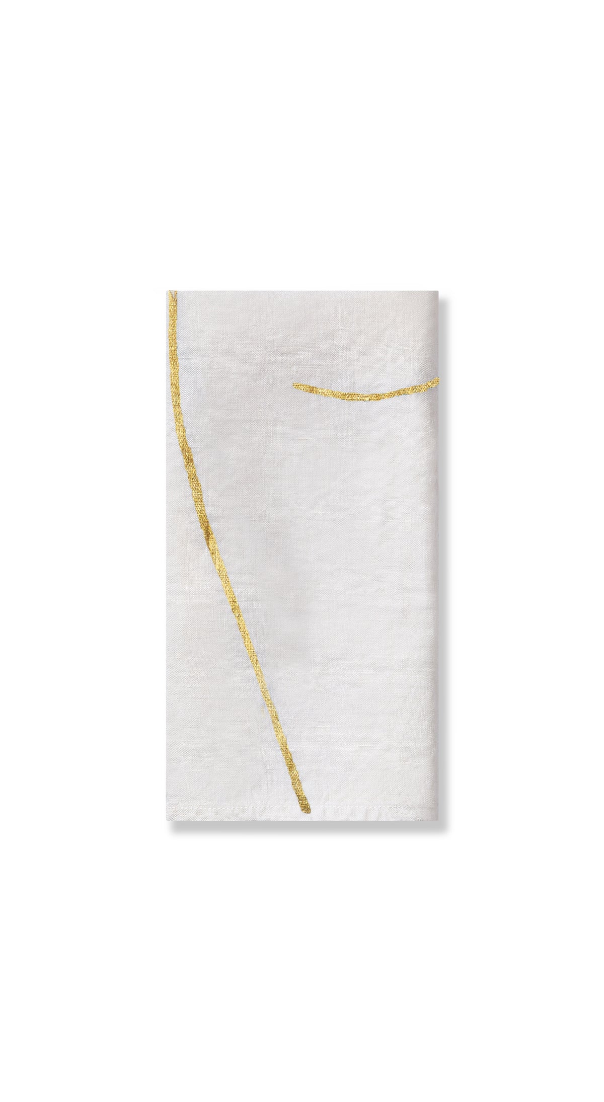 Nude Linen Napkin "Female Rear" in Gold, 50x50cm