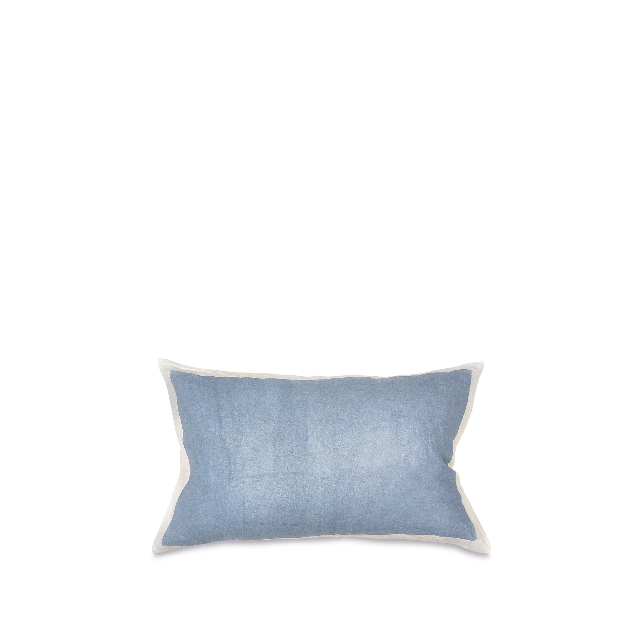 Hand Painted Linen Cushion in Pale Blue, 50cm x 30cm