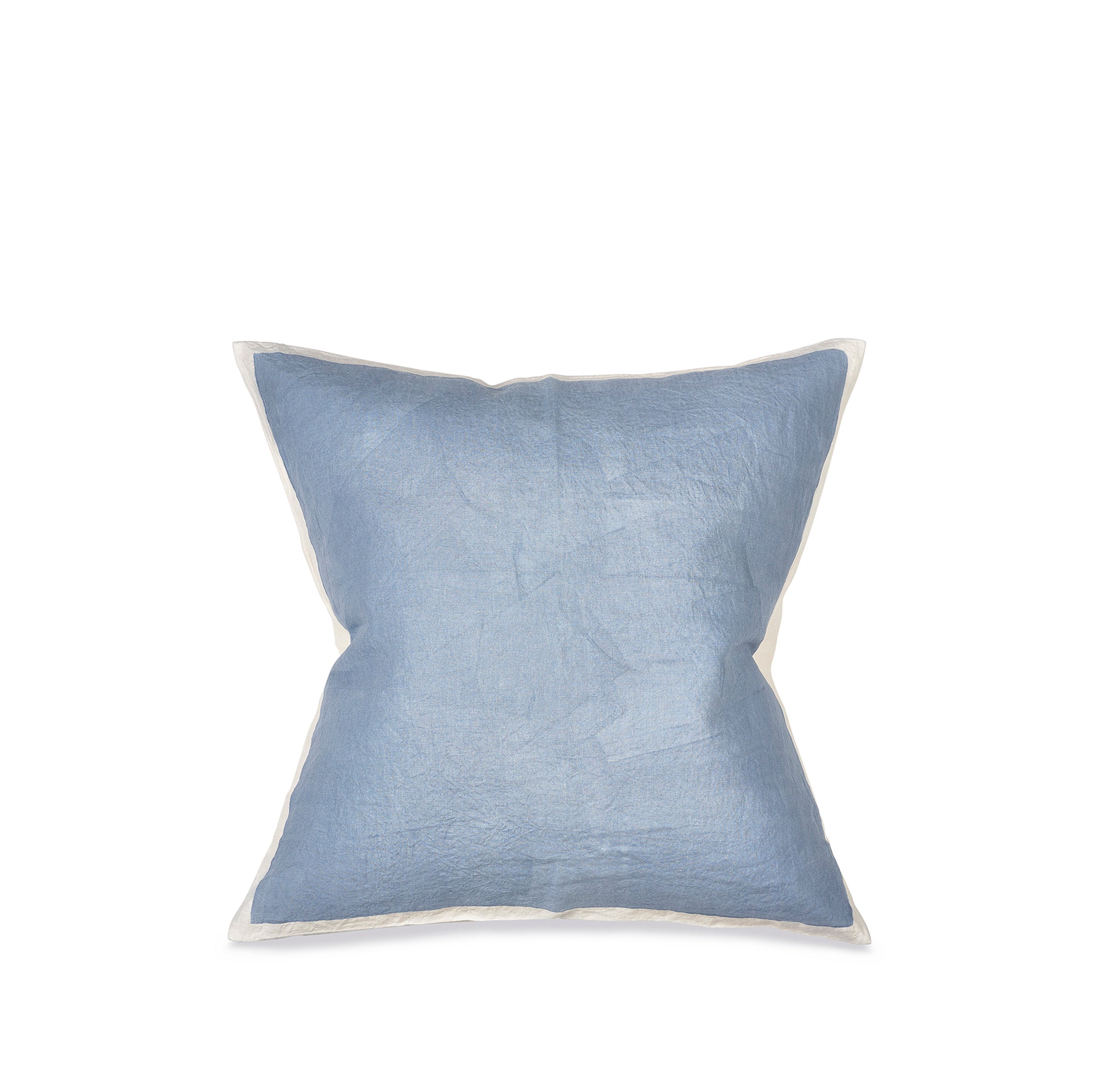 Hand Painted Linen Cushion in Pale Blue, 60cm x 60cm