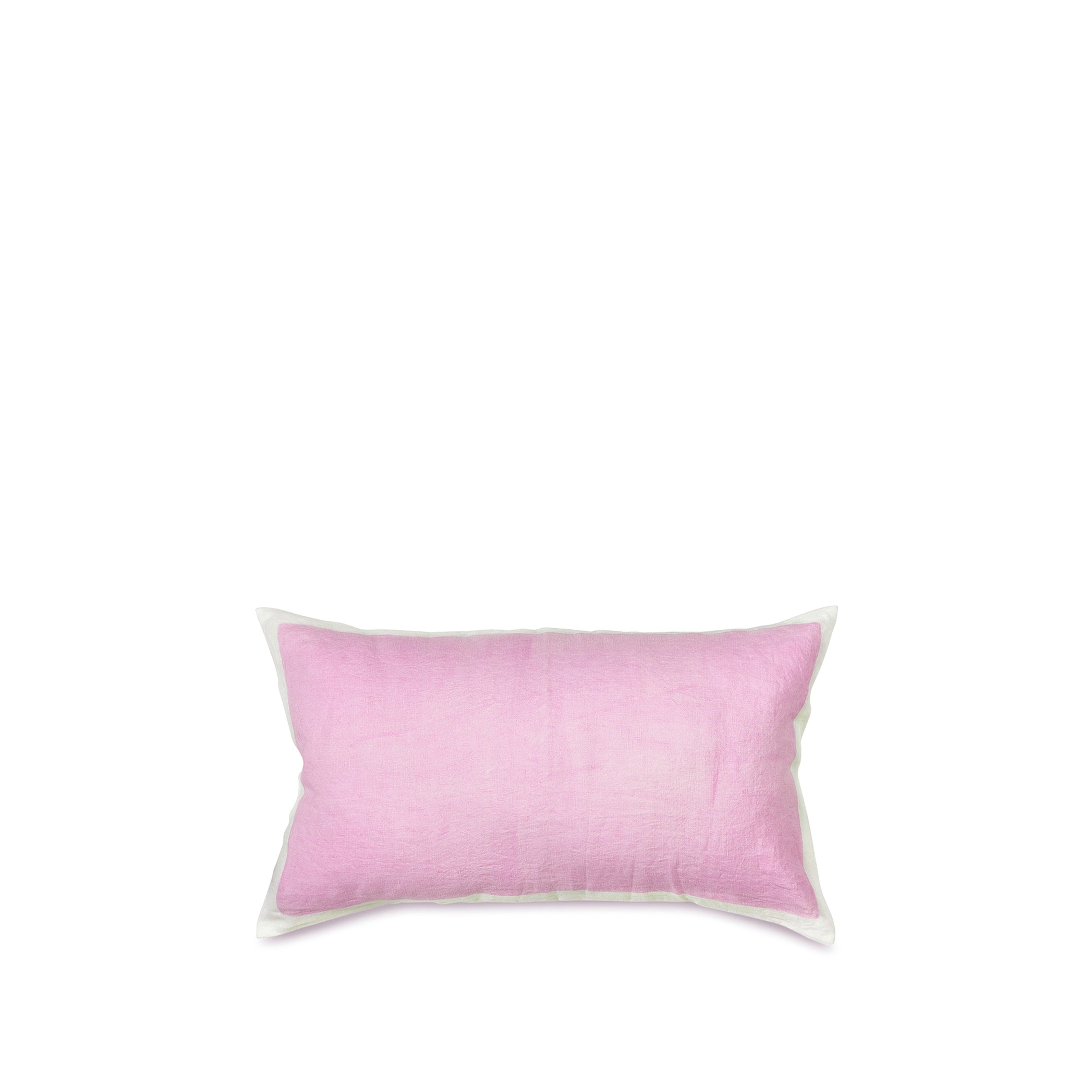 Hand Painted Linen Cushion in Pale Pink, 50cm x 30cm