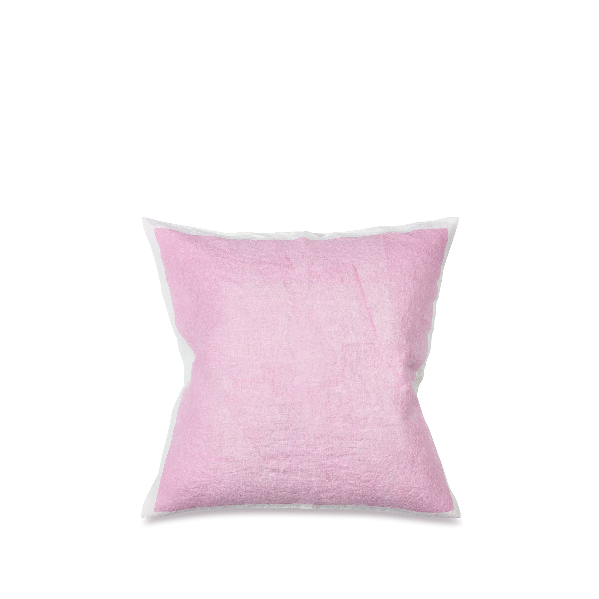 Hand Painted Linen Cushion in Pale Pink, 50cm x 50cm