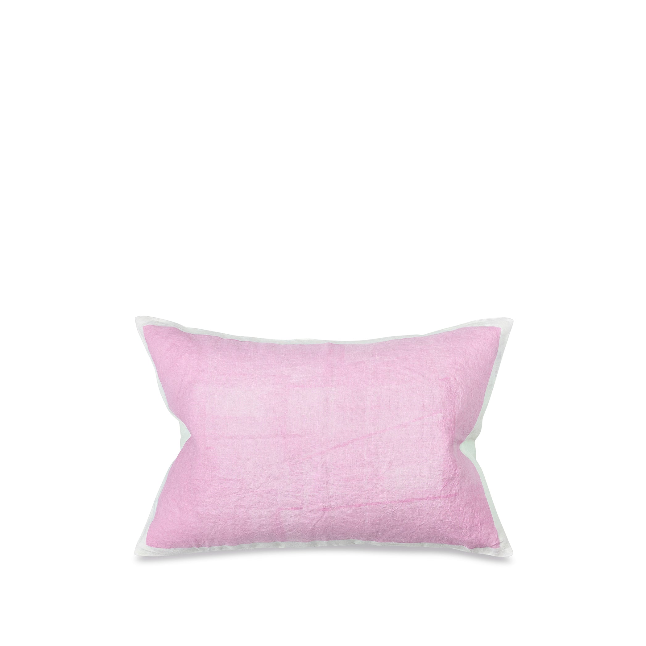 Hand Painted Linen Cushion in Pale Pink, 60cm x 40cm