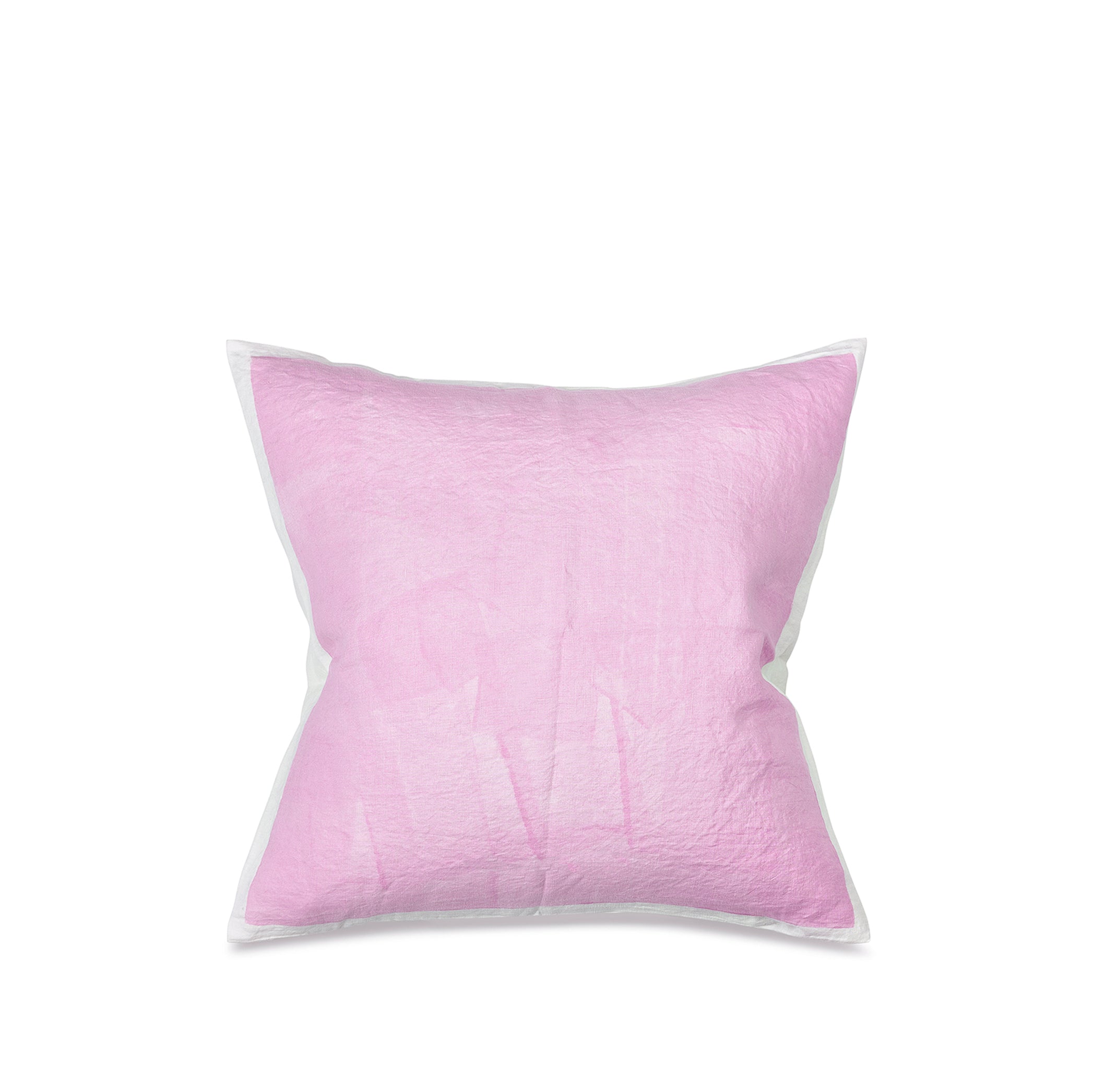 Hand Painted Linen Cushion in Pale Pink, 60cm x 60cm