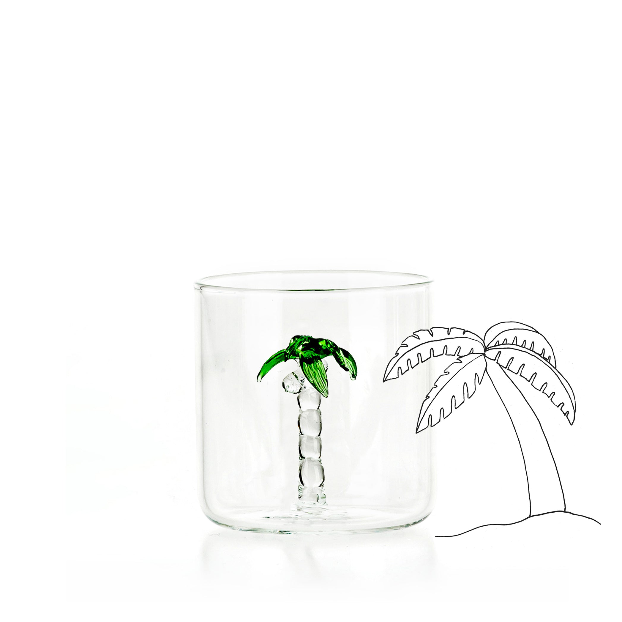 Handblown Murano Palm Tree Glass