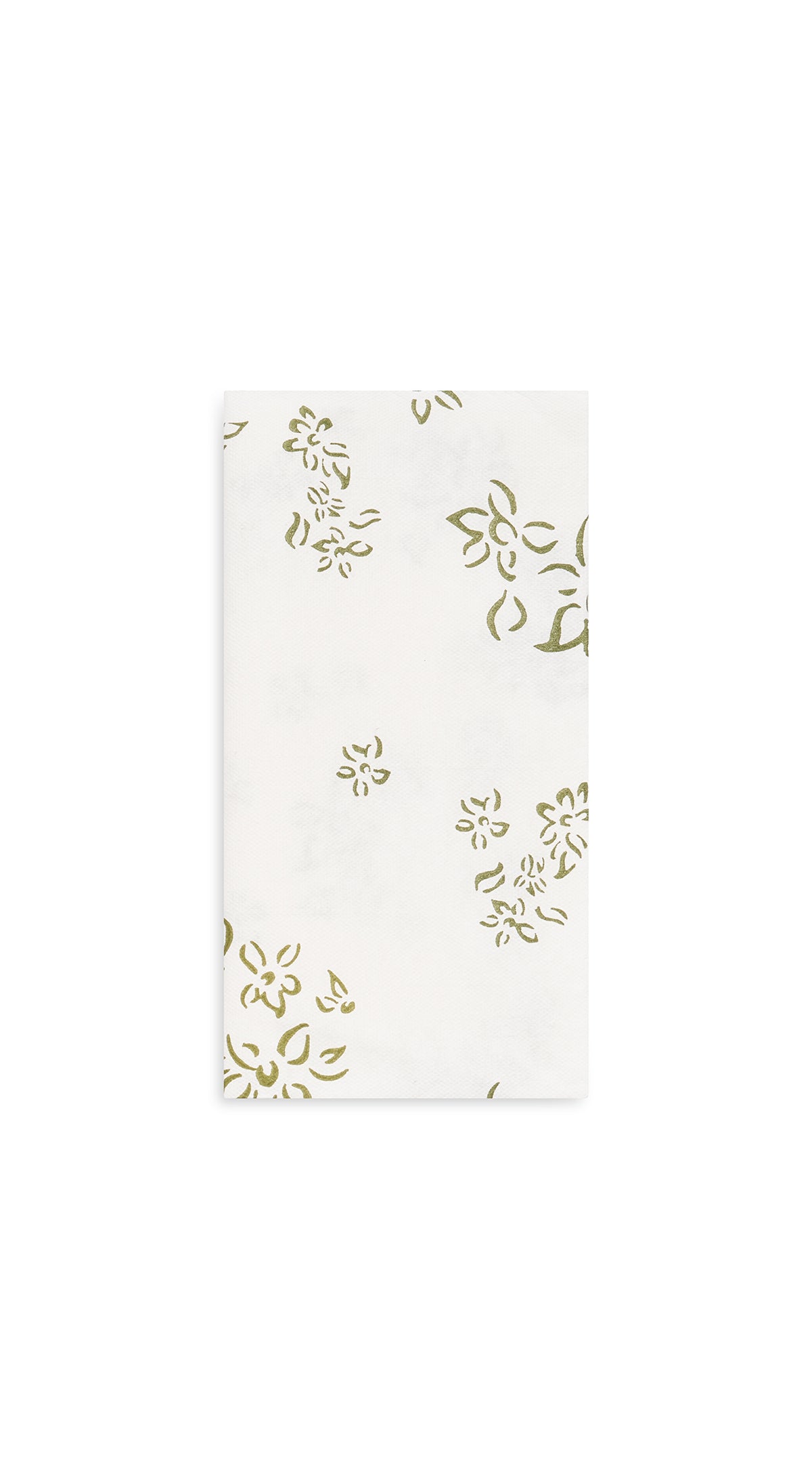 Summerill & Bishop Set of Twelve Falling Flower Paper Napkins in Avocado Green, 40x40cm
