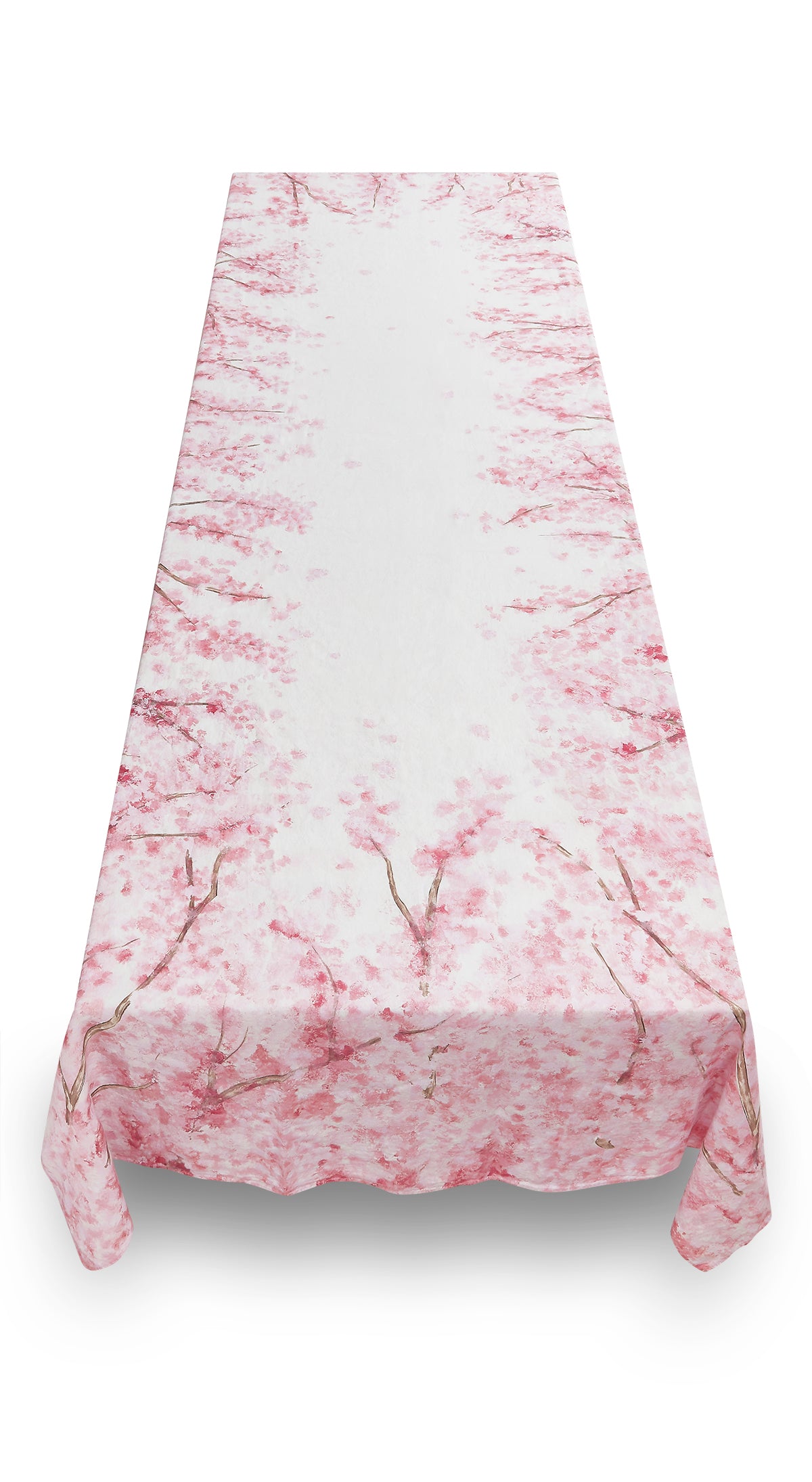 Blossom Linen Tablecloth in White & Pink