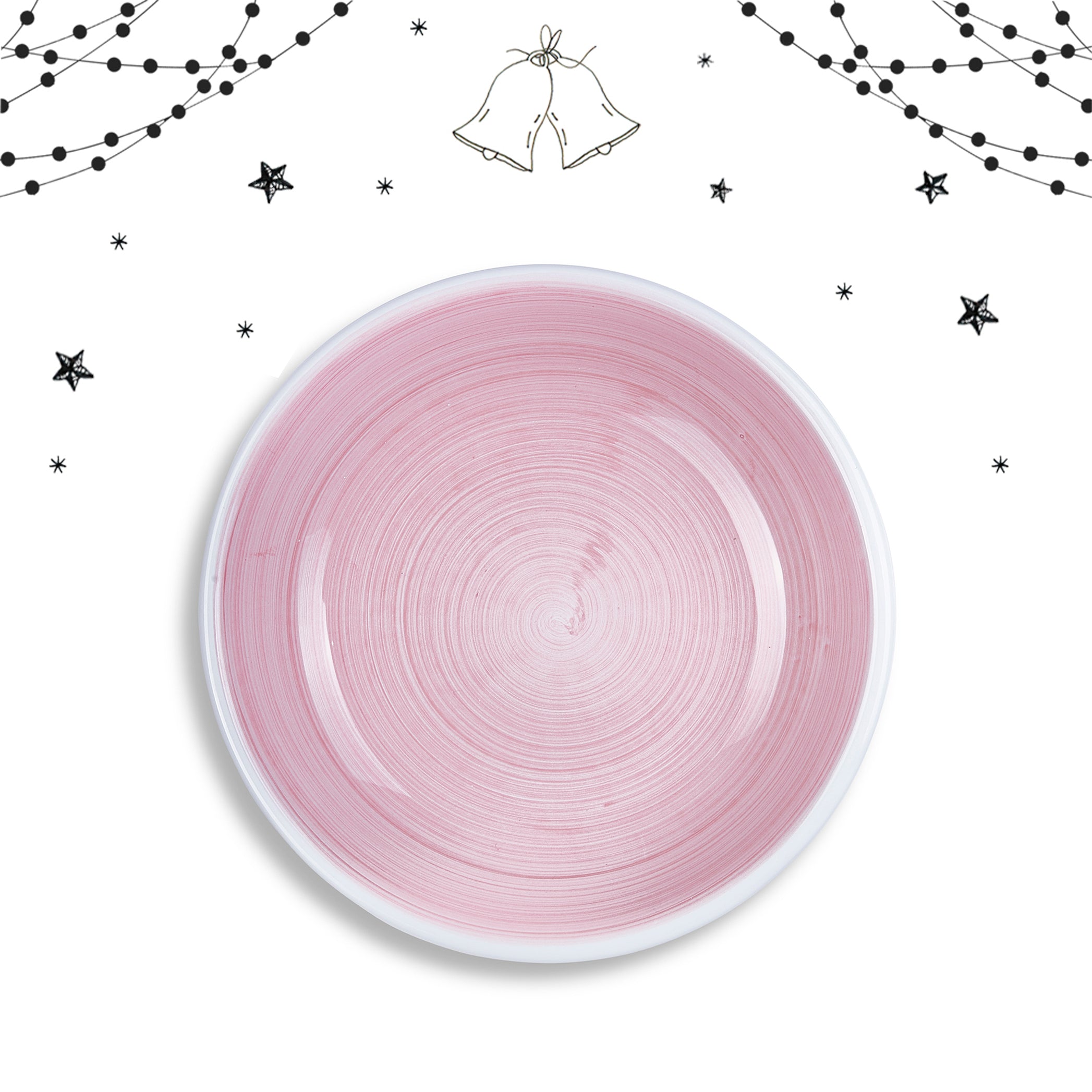 S&B 'Brushed' Ceramic Pasta Bowl in Pastel Pink, 22cm