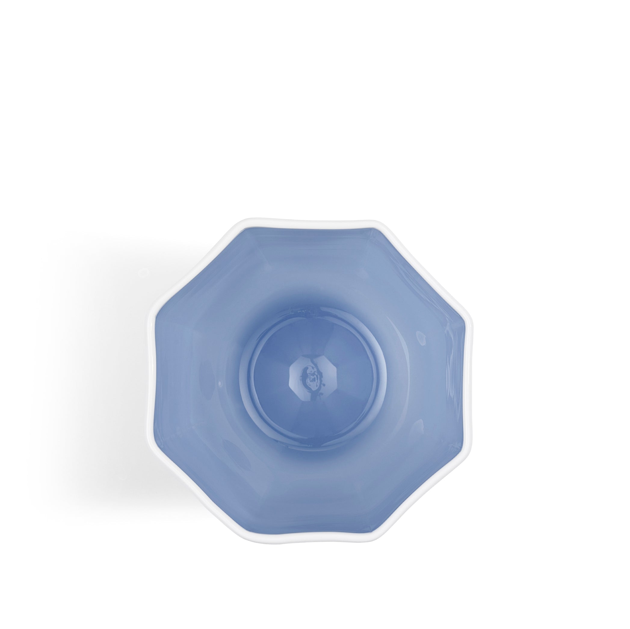 Handblown Octagonal Bumba Glass in Powder Blue, 30cl