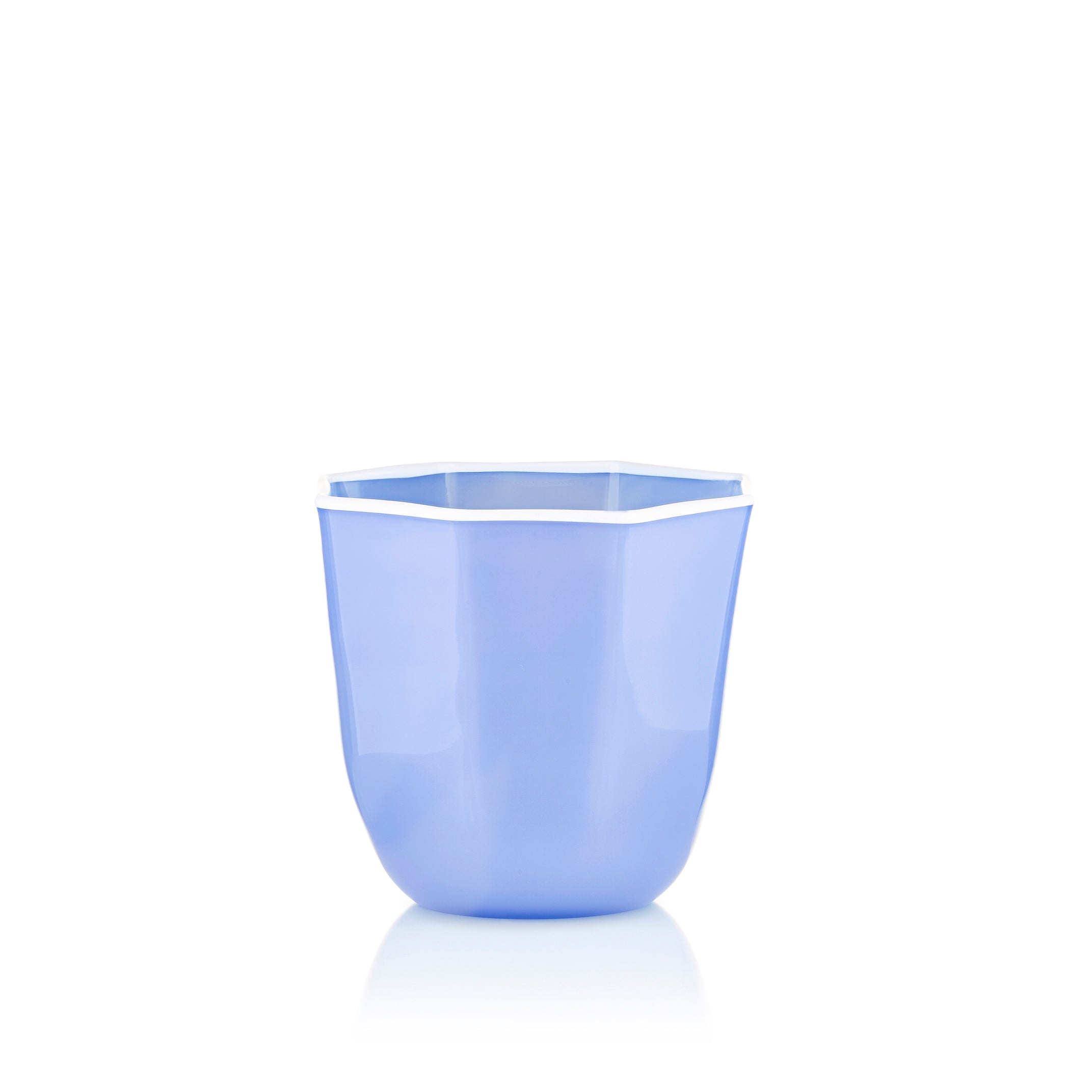 Handblown Octagonal Bumba Glass in Powder Blue, 30cl