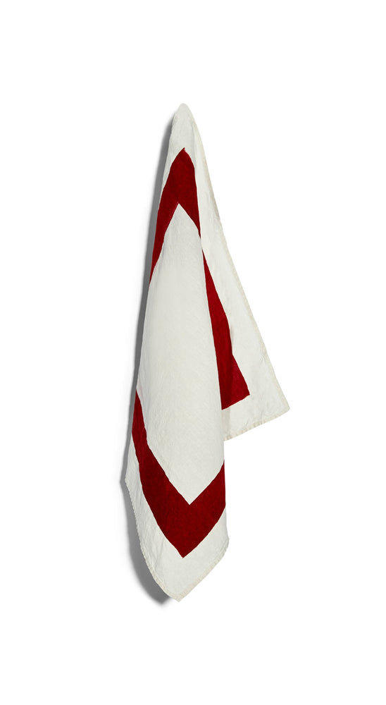 'Cornice' Linen Napkin in Claret Red, 50x50cm