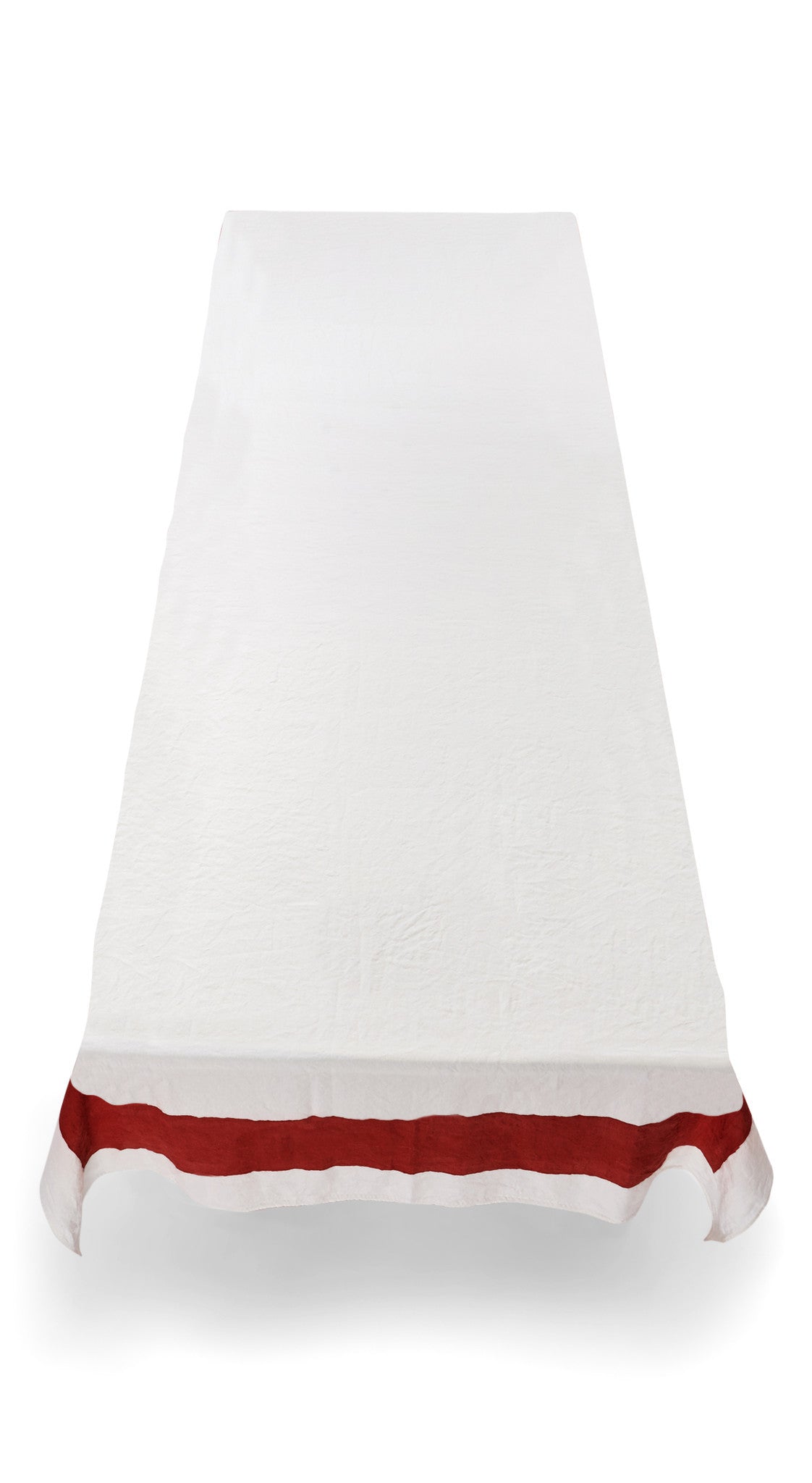 Cornice Linen Tablecloth in Claret Red