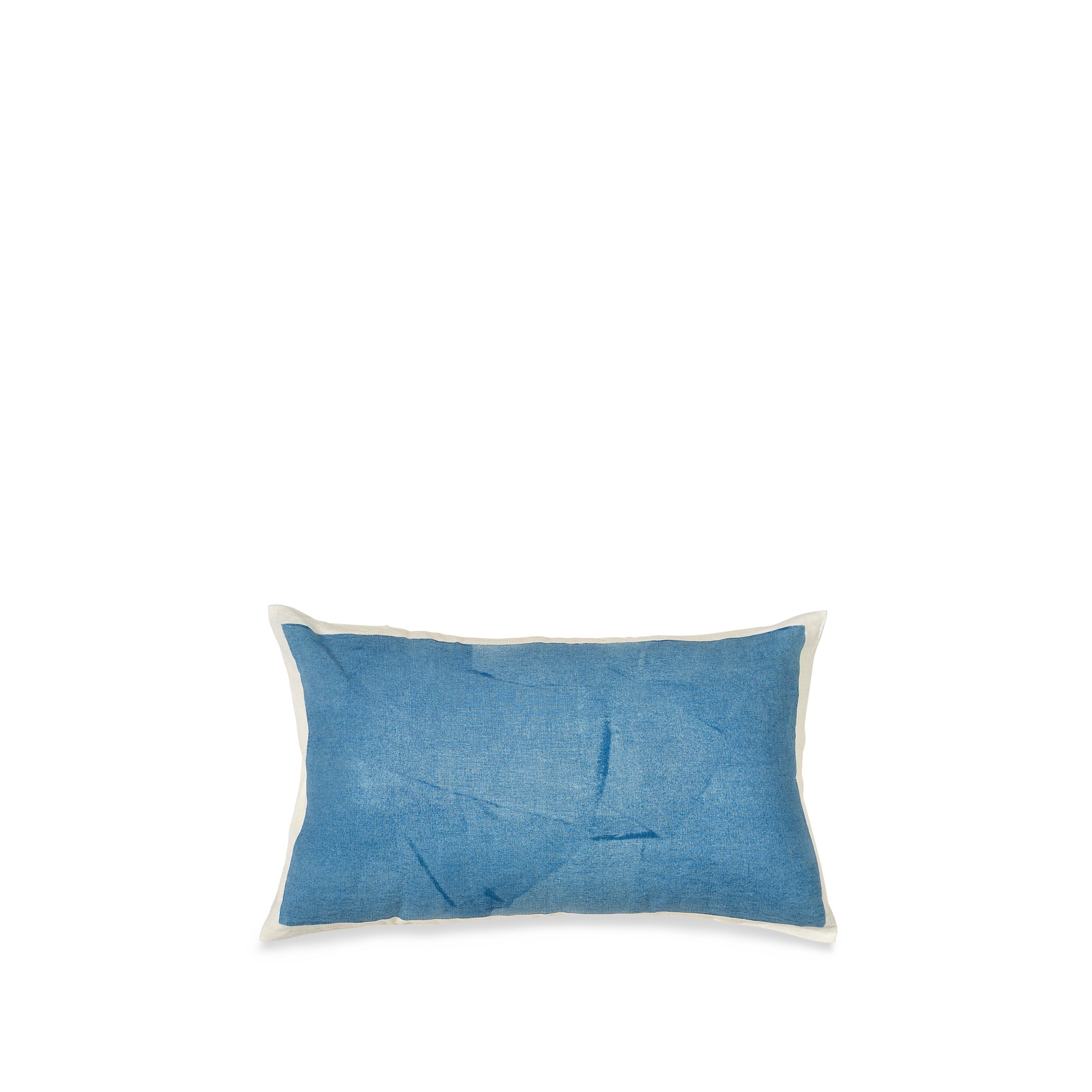 Hand Painted Linen Cushion in Sky Blue, 50cm x 30cm