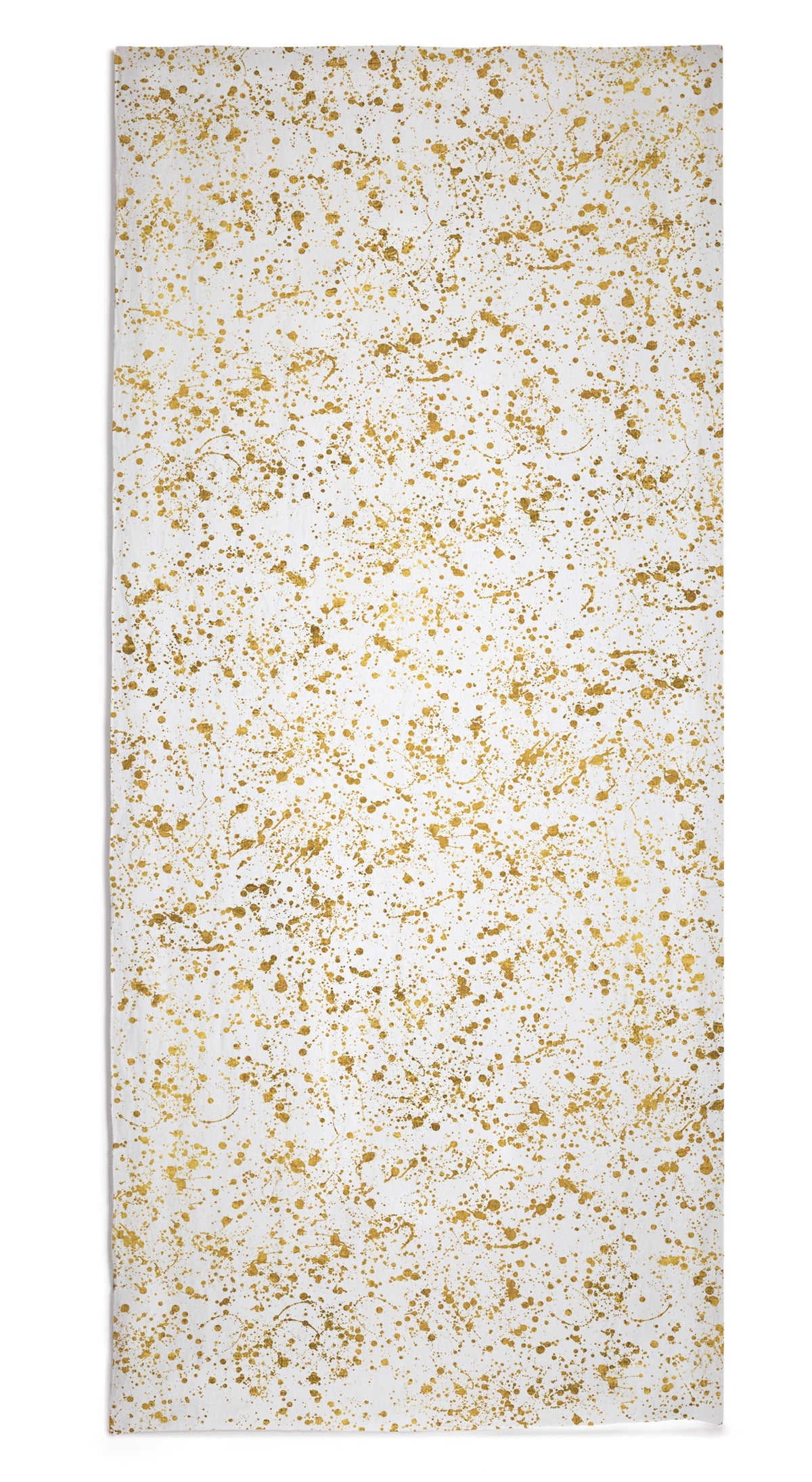 Splatter Linen Tablecloth in White & Gold