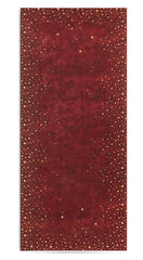 Falling Stars Linen Tablecloth in Claret Red with Gold Stars