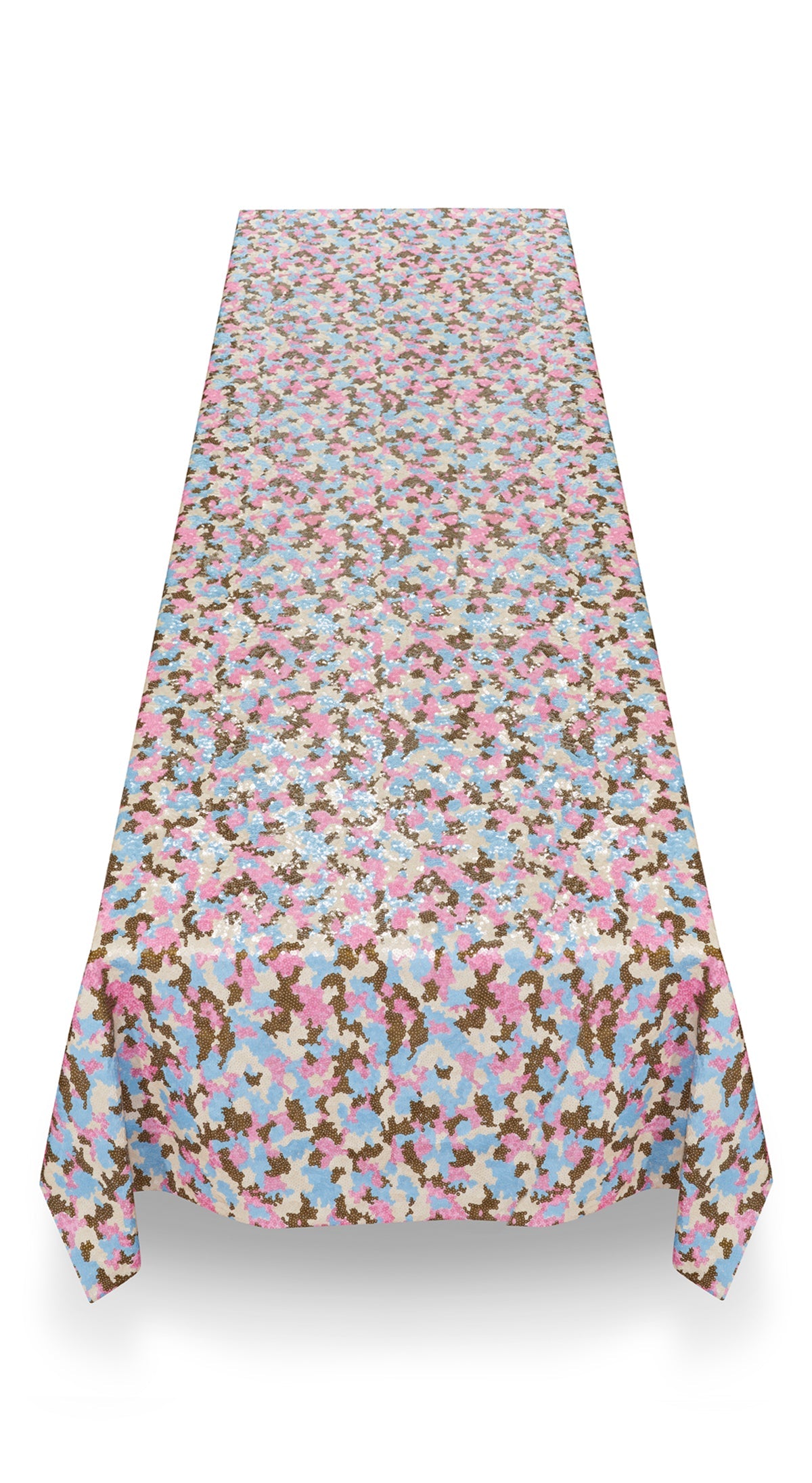 S&B Couture: 'London Plane' Sequin Table Gown in Pink, Khaki, Blue and White