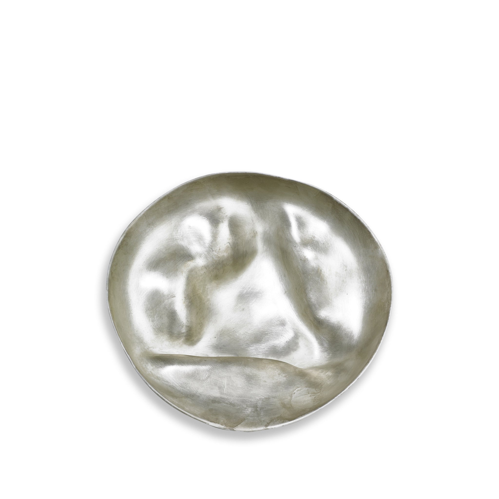 Medium Porcelain Shell Bowl in Matte Silver, 18cm
