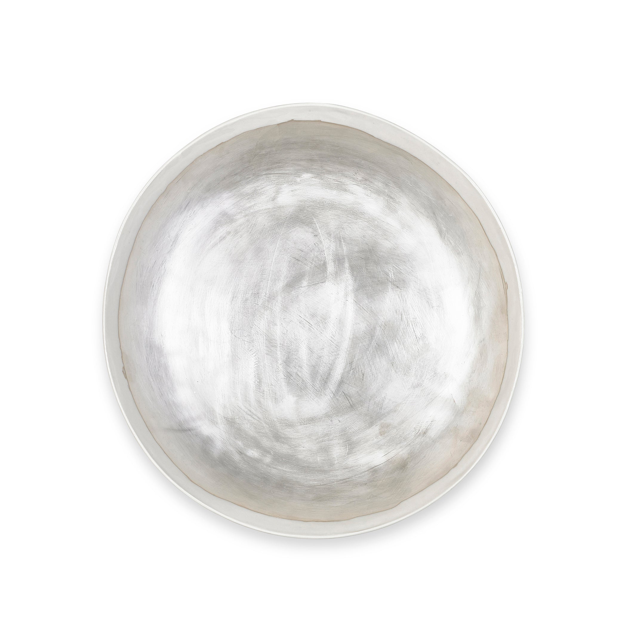 Large Ceramic Bowl in Silver, 30cm
