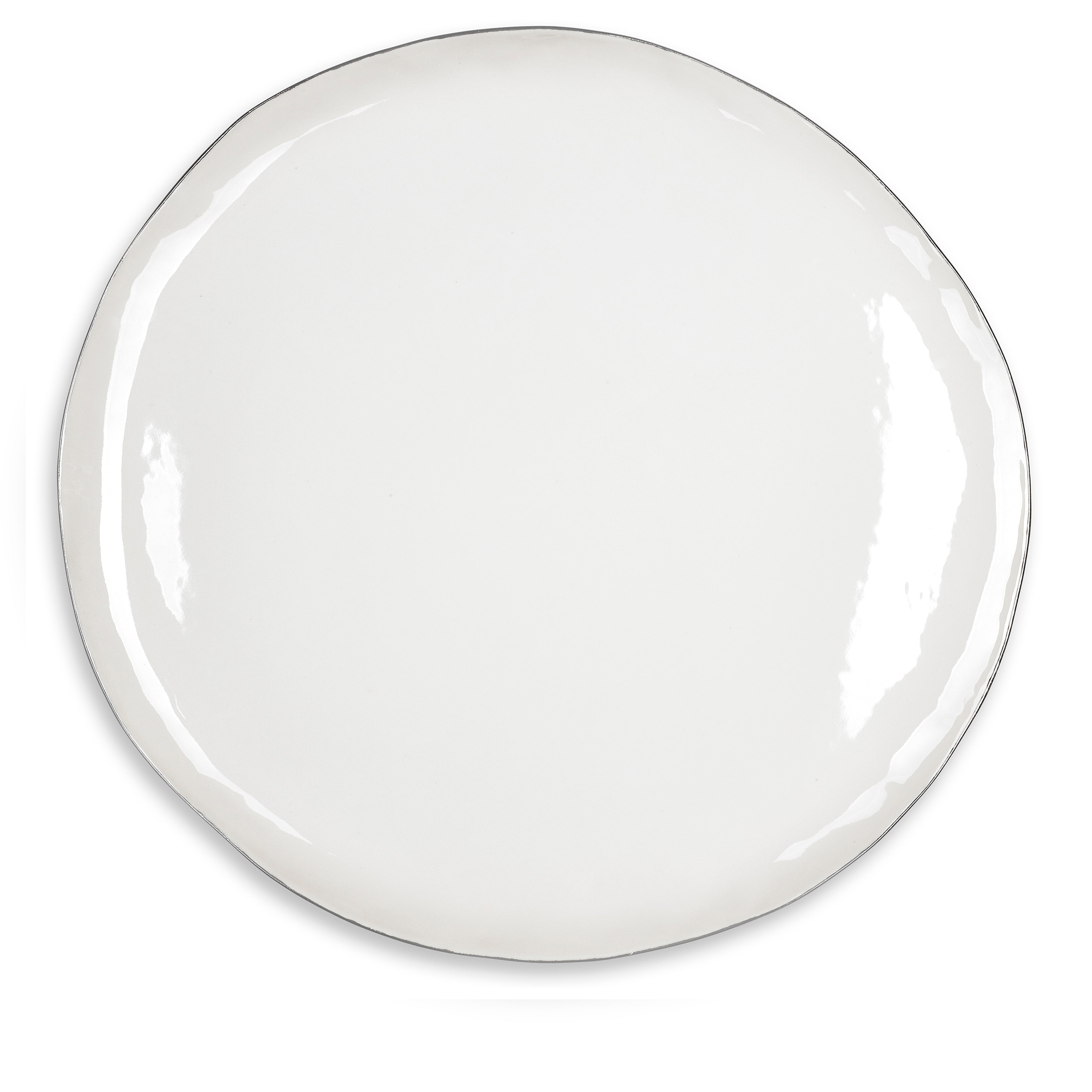 Summerill & Bishop Handmade 46cm Porcelain Extra Large Platter with Silver Rim