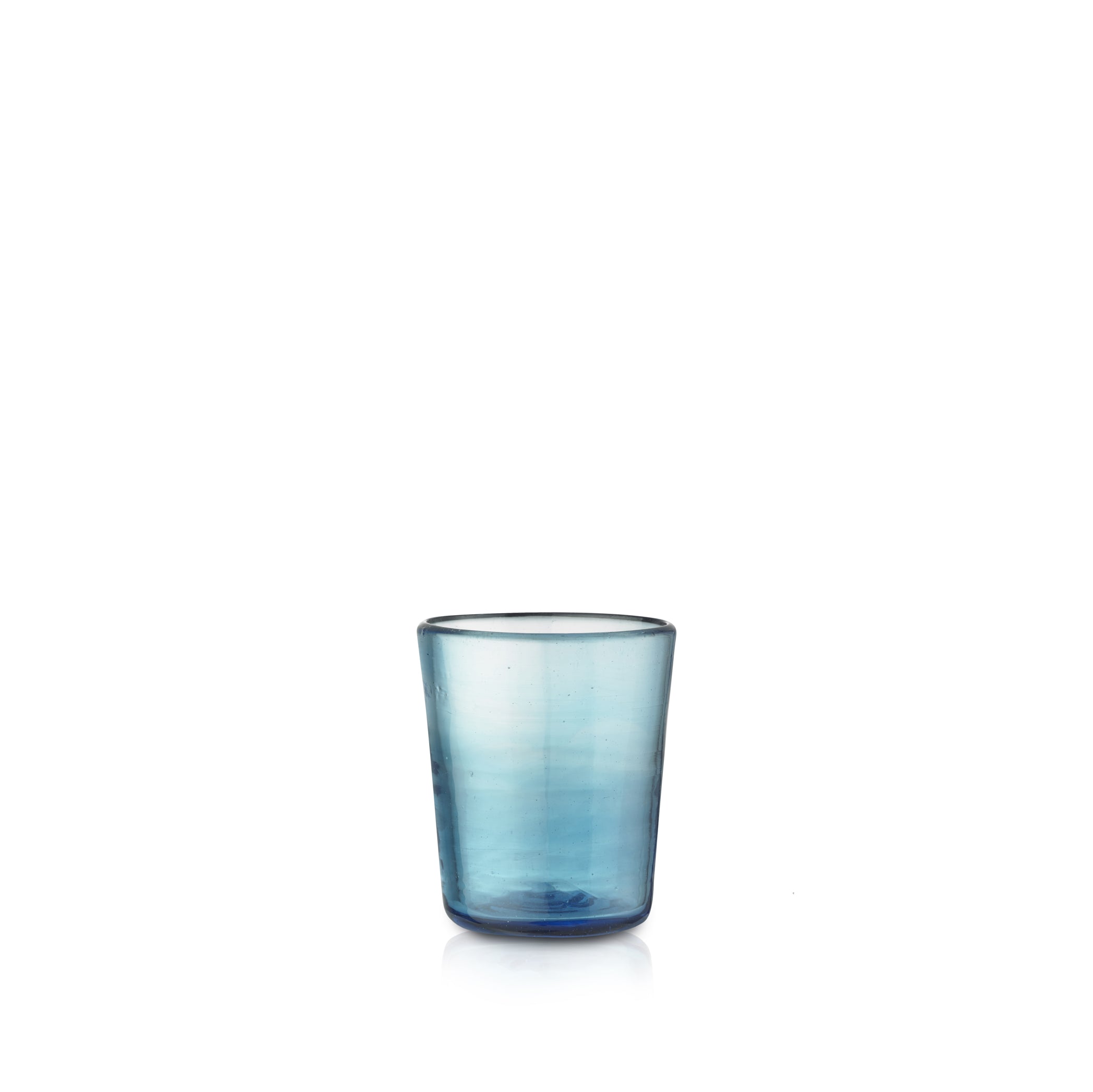 Handblown Small Water Tumbler in Turquoise Blue, 8cm