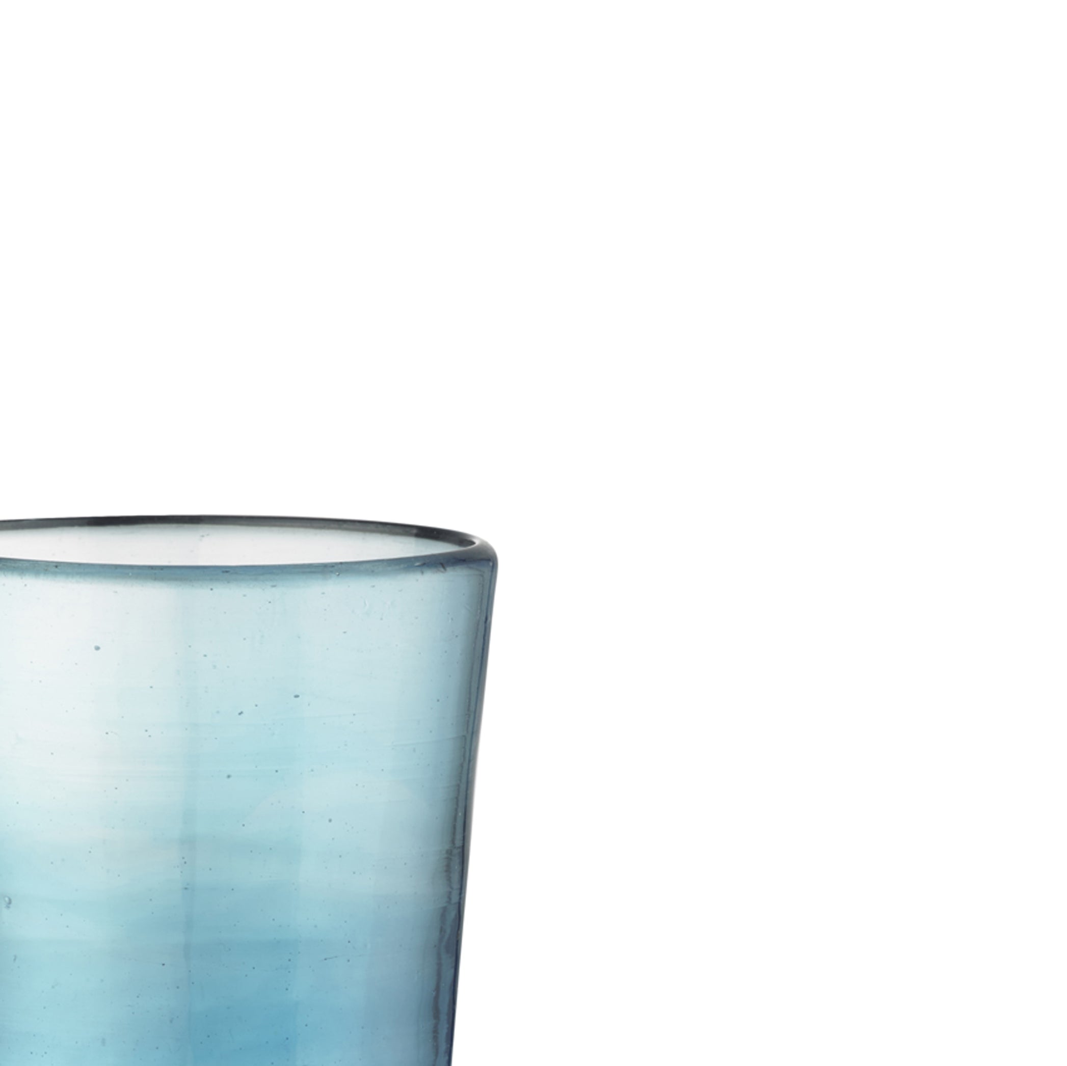 Handblown Small Water Tumbler in Turquoise Blue, 8cm