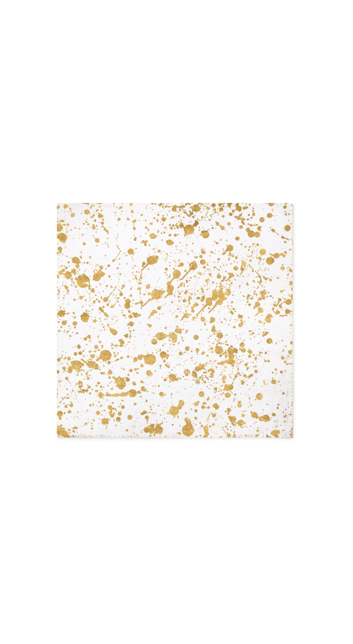 Splatter Linen Napkin in White with Gold, 50x50cm