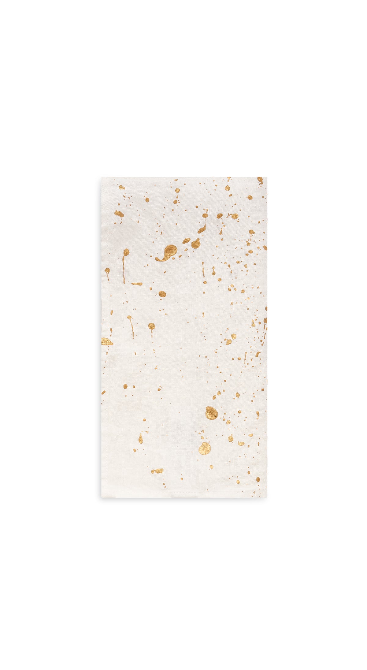 Splatter Linen Napkin in White with Gold, 50x50cm