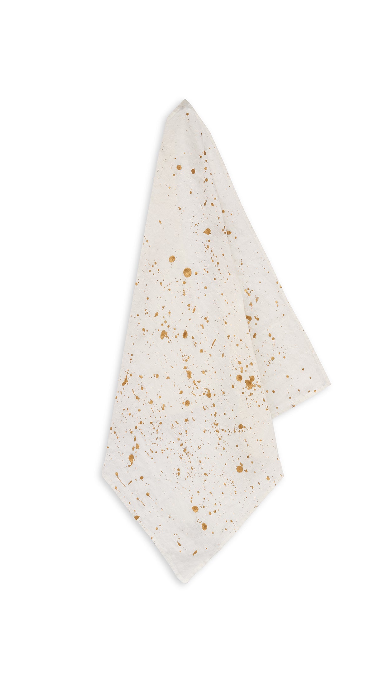 Splatter Linen Napkin in White with Gold, 50x50cm