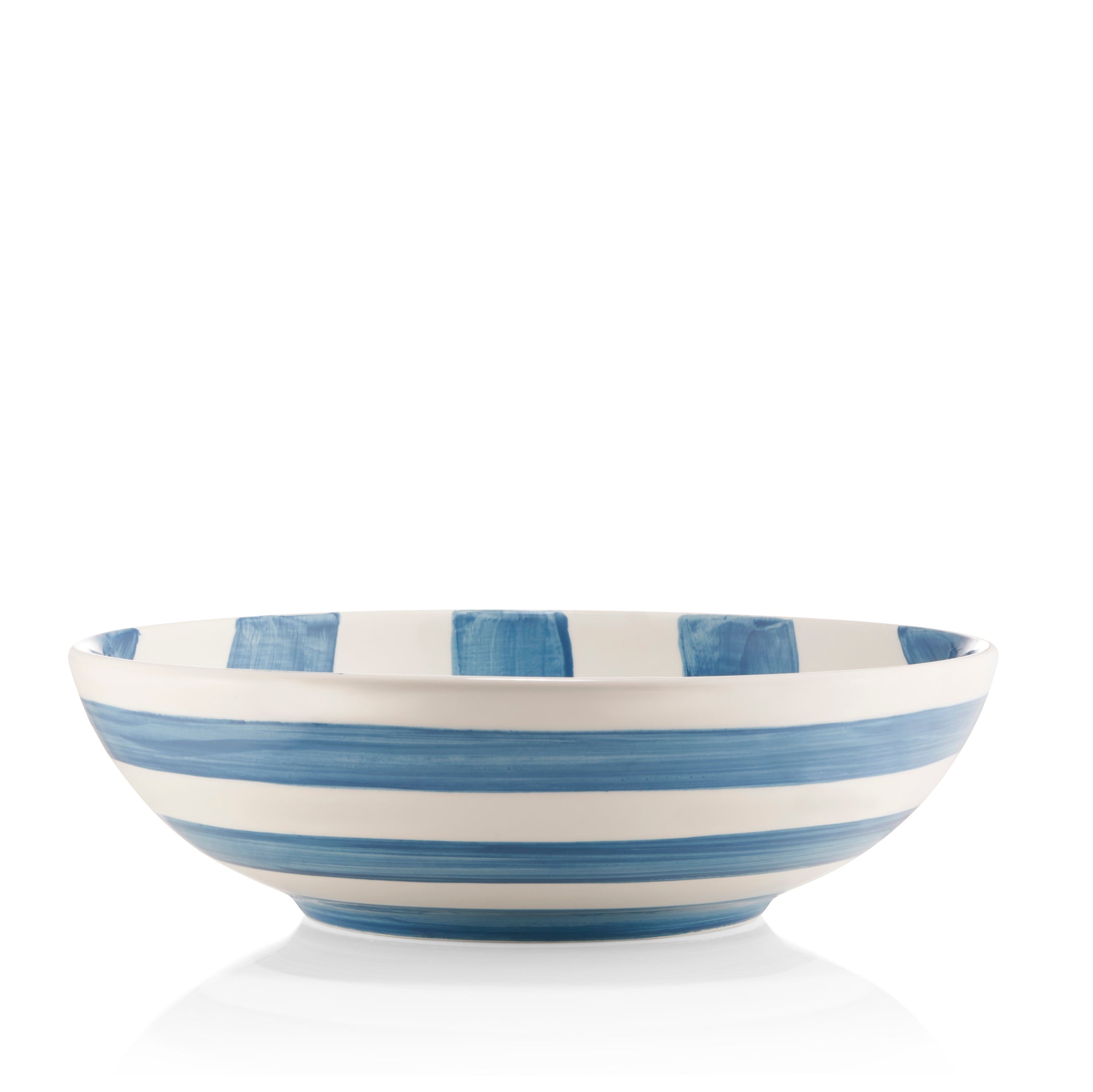 S&B Classic Stripe Serving Bowl in Blue and White