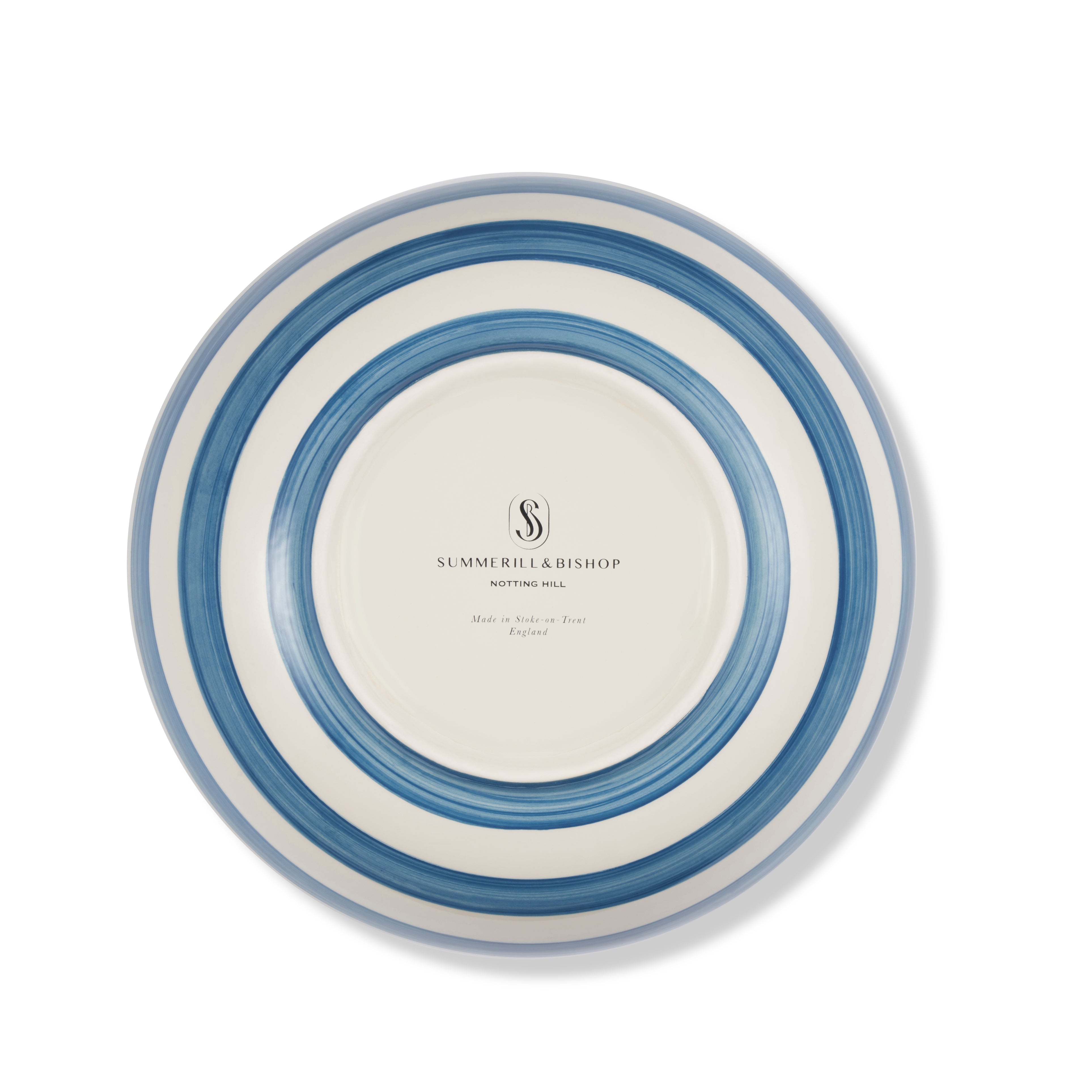 S&B Classic Stripe Serving Bowl in Blue and White