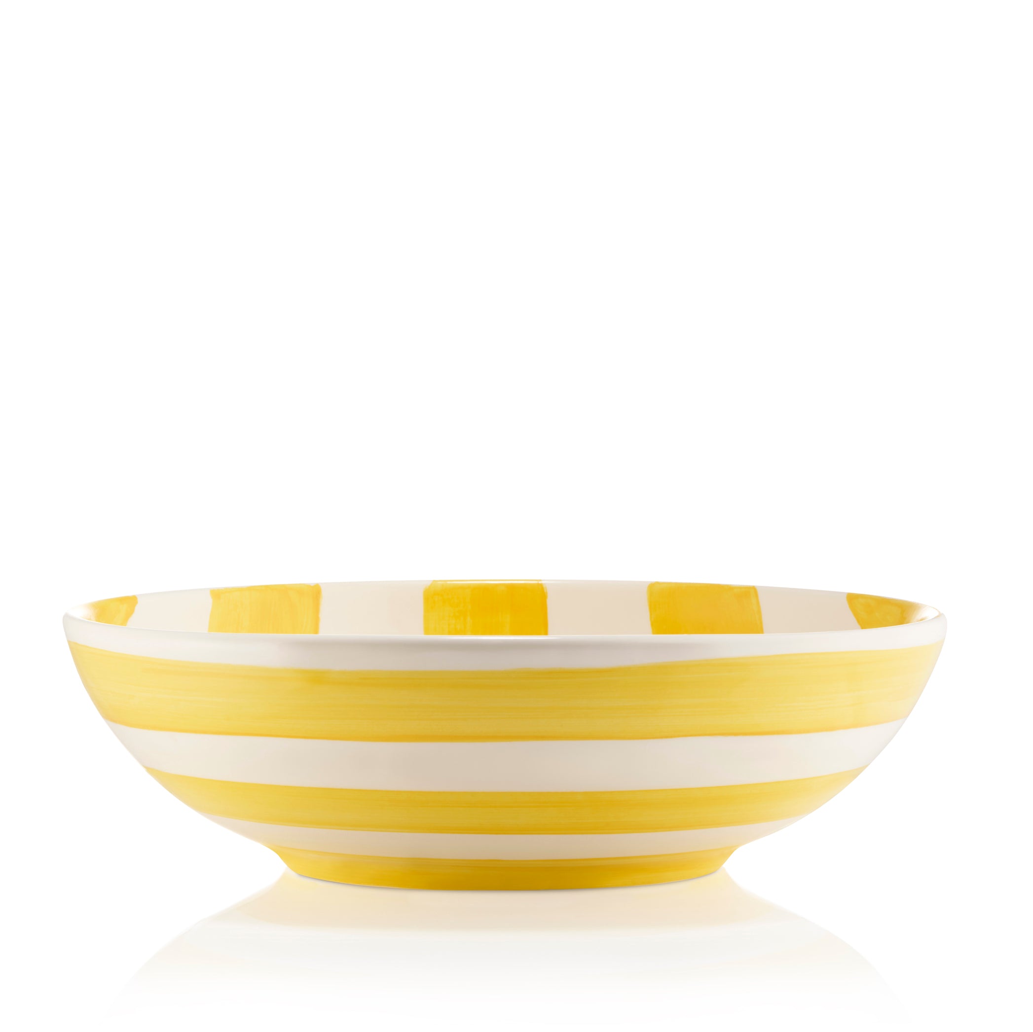 S&B Classic Stripe Serving Bowl in Yellow and White