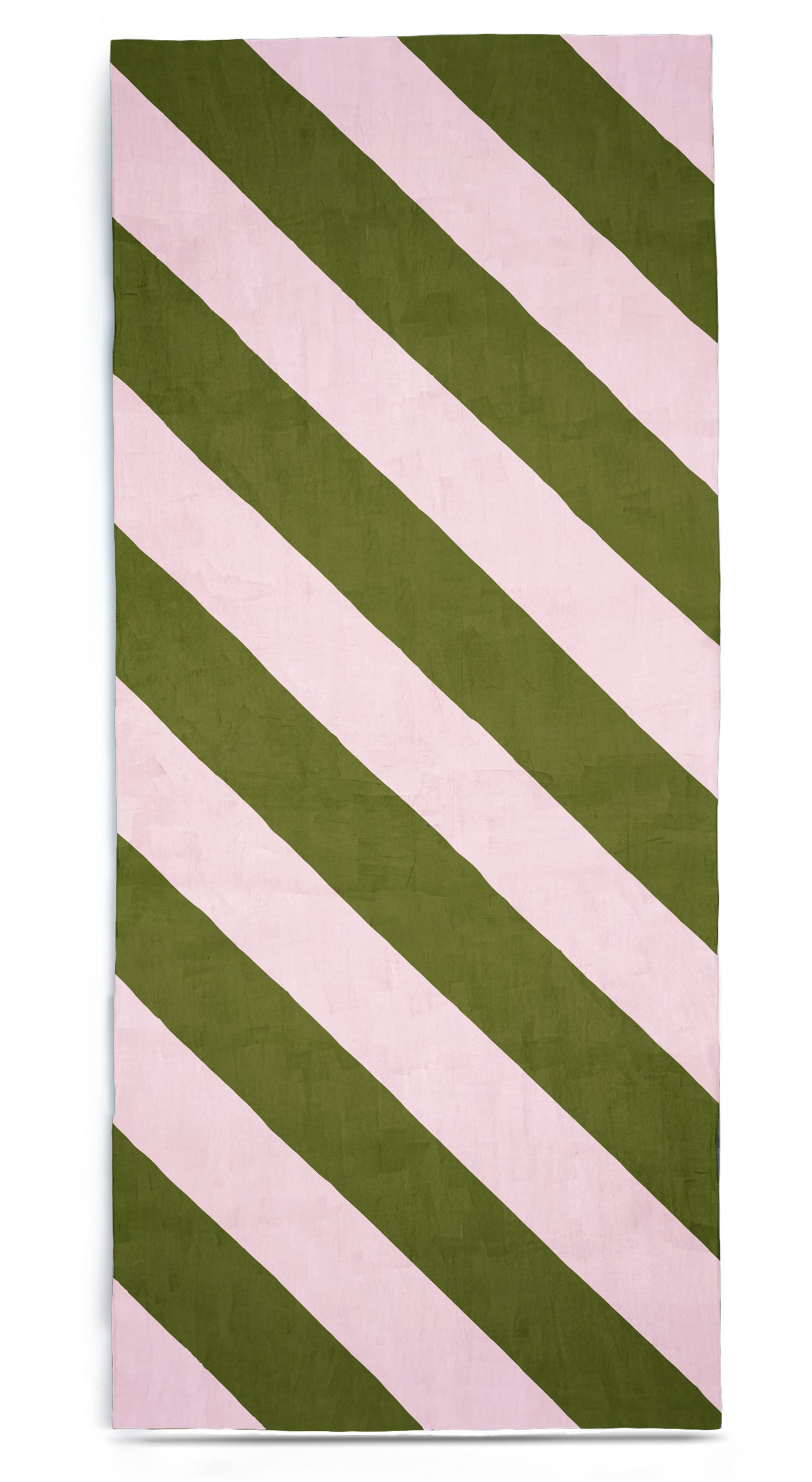 Stripe Linen Tablecloth in Avocado Green and Pale Pink
