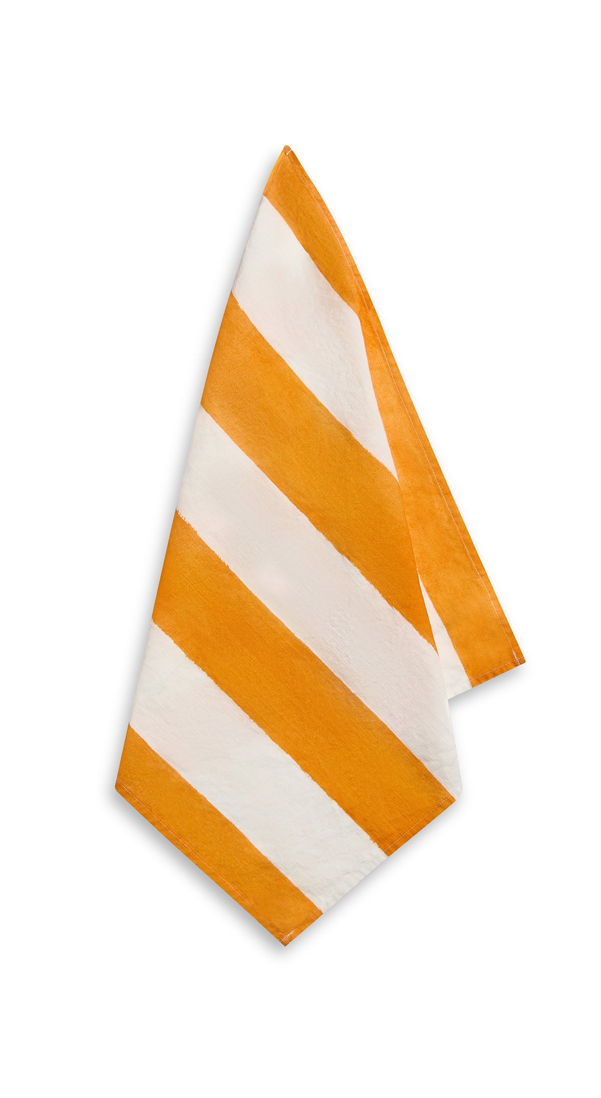 Stripe Linen Napkin in Orange & White, 50x50cm