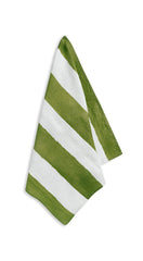 Stripe Linen Napkin in Green & White, 50x50cm