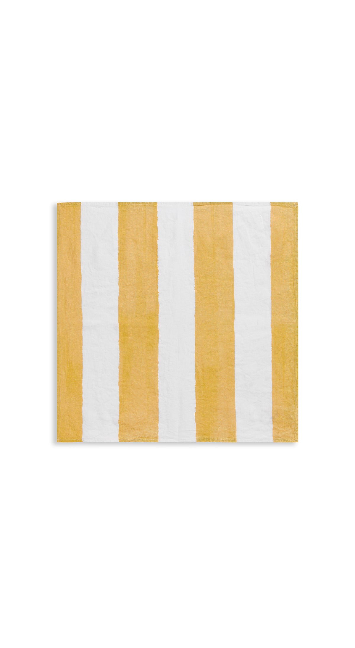 Stripe Linen Napkin in Yellow & White, 50x50cm