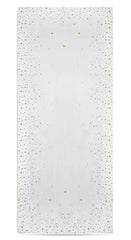 Falling Stars Linen Tablecloth in White with Gold Stars