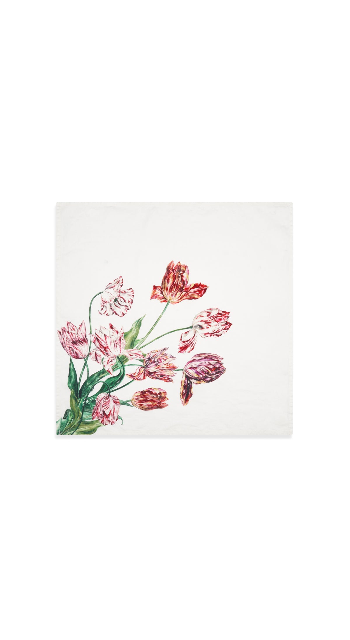 Tulip Linen Napkin in Red & Pink, 50x50cm