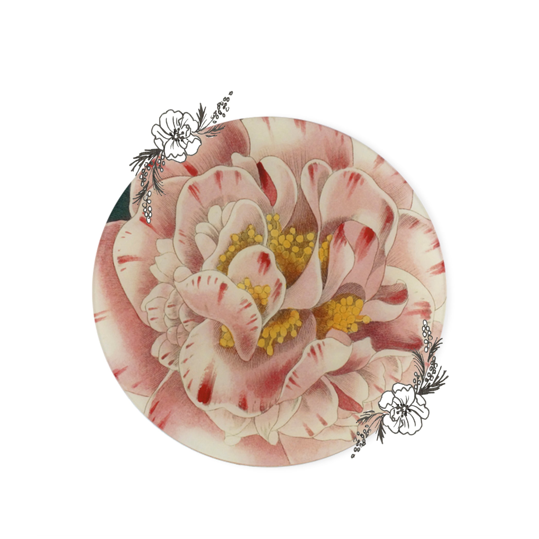 John Derian Variegated Camellia Plate, 28cm