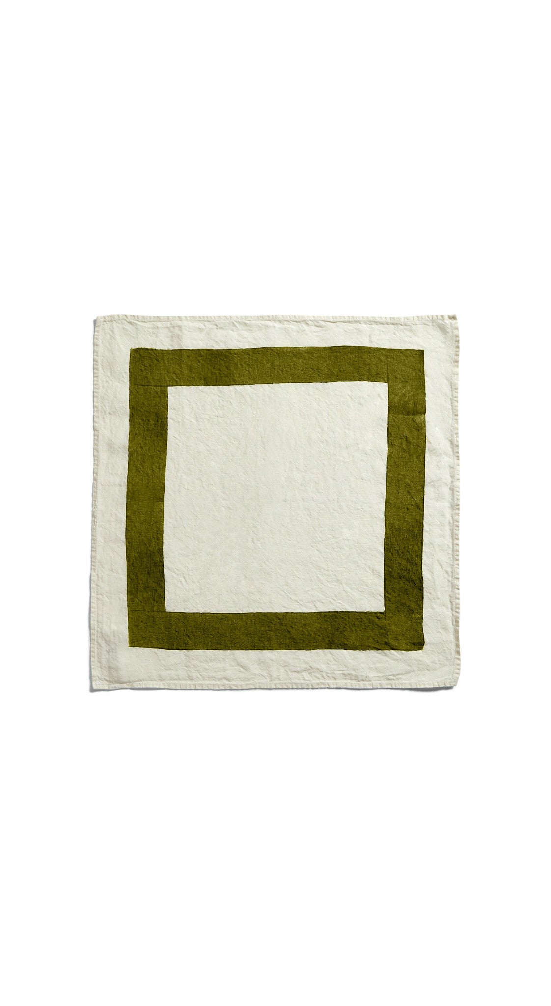 Cornice Linen Napkin in Avocado Green, 50x50cm