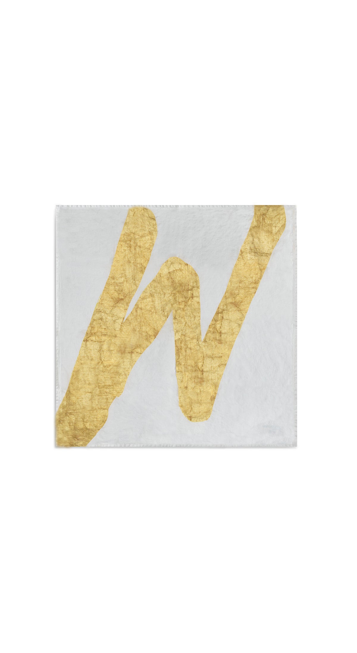 Alphabet Napkin 'W' in Gold, 50x50cm
