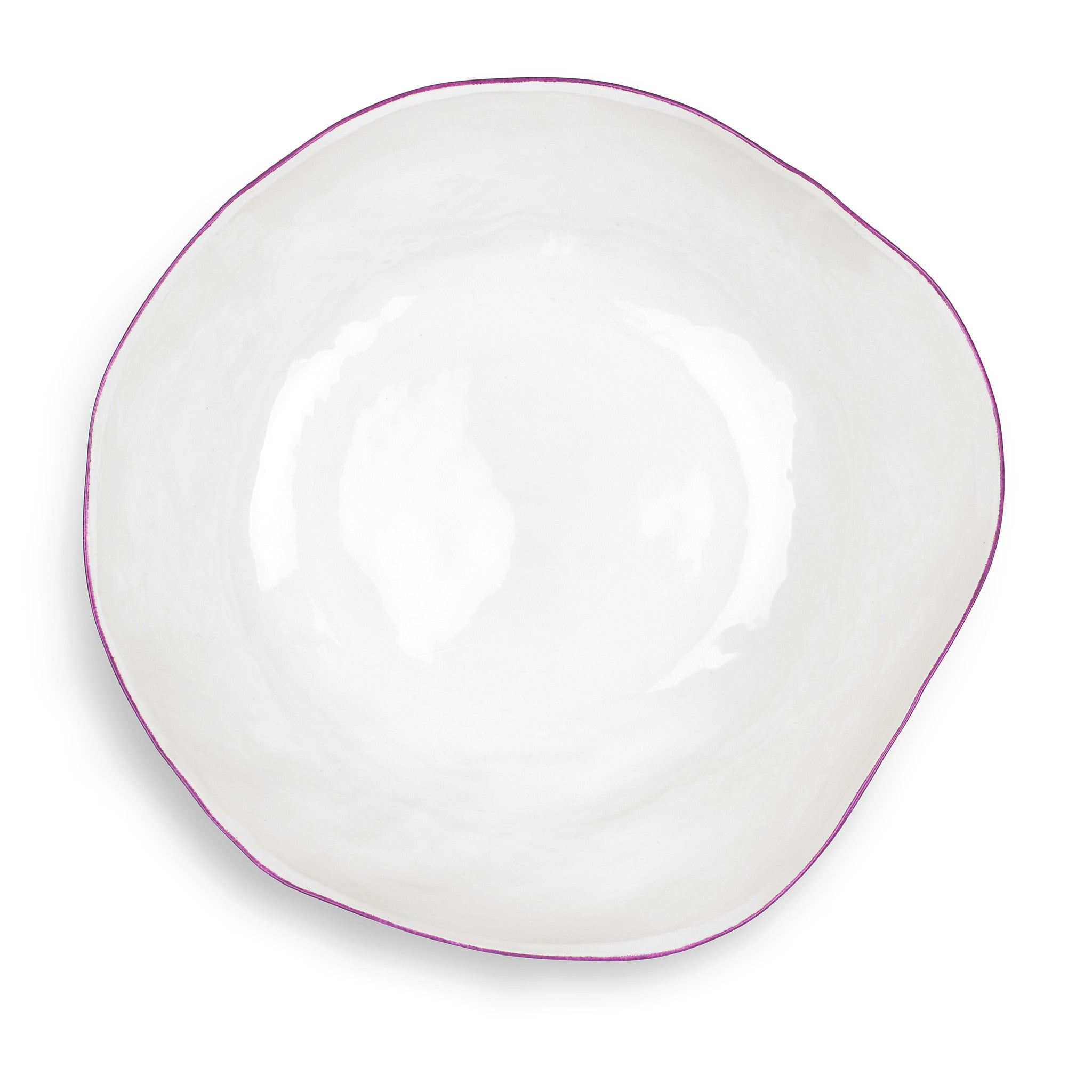 Summerill & Bishop Handmade 43cm Porcelain Extra Large Salad Bowl with Pink Rim