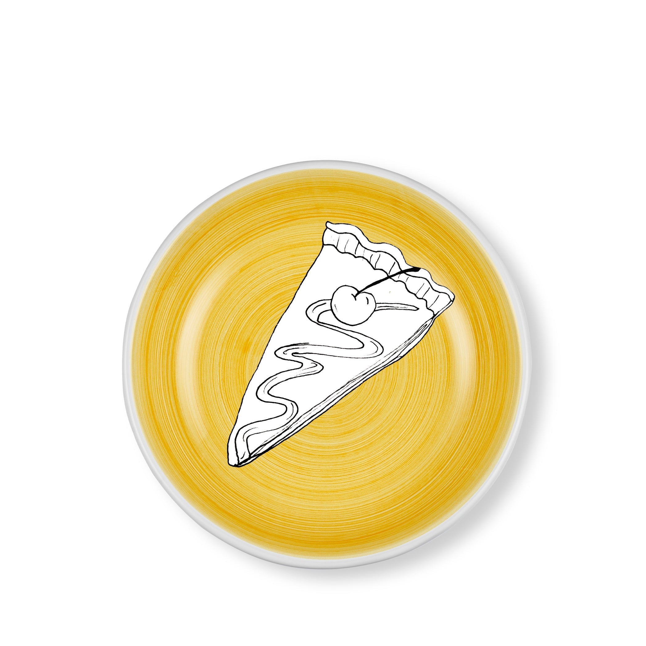 S&B 'Brushed' Ceramic Pasta Bowl in Yellow, 22cm