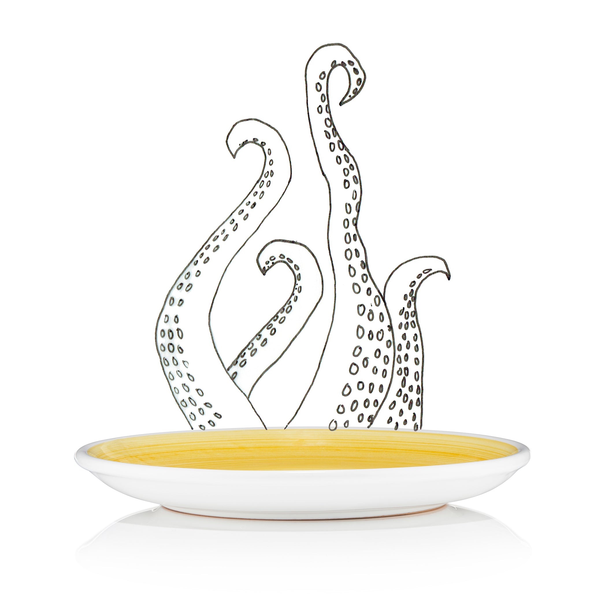 S&B 'Brushed' Ceramic Side Plate in Yellow, 21cm