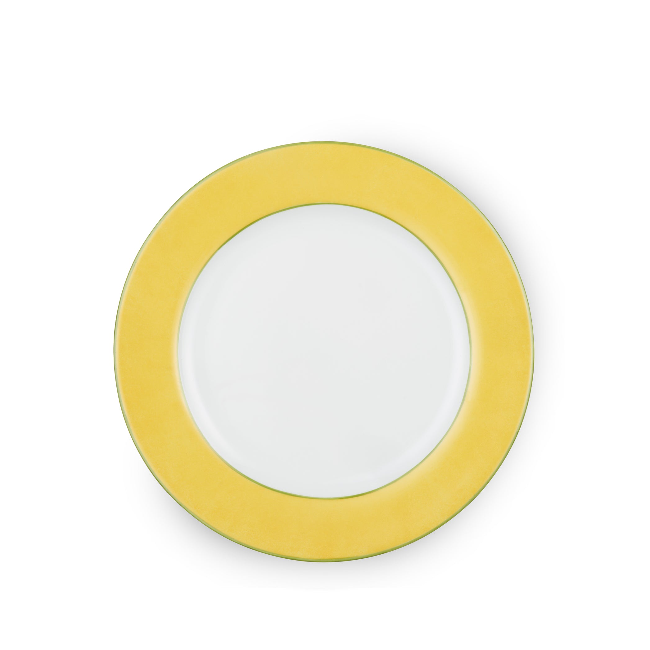 Mimosa Yellow Rim Hand-Painted Porcelain Charger Plate, 30cm