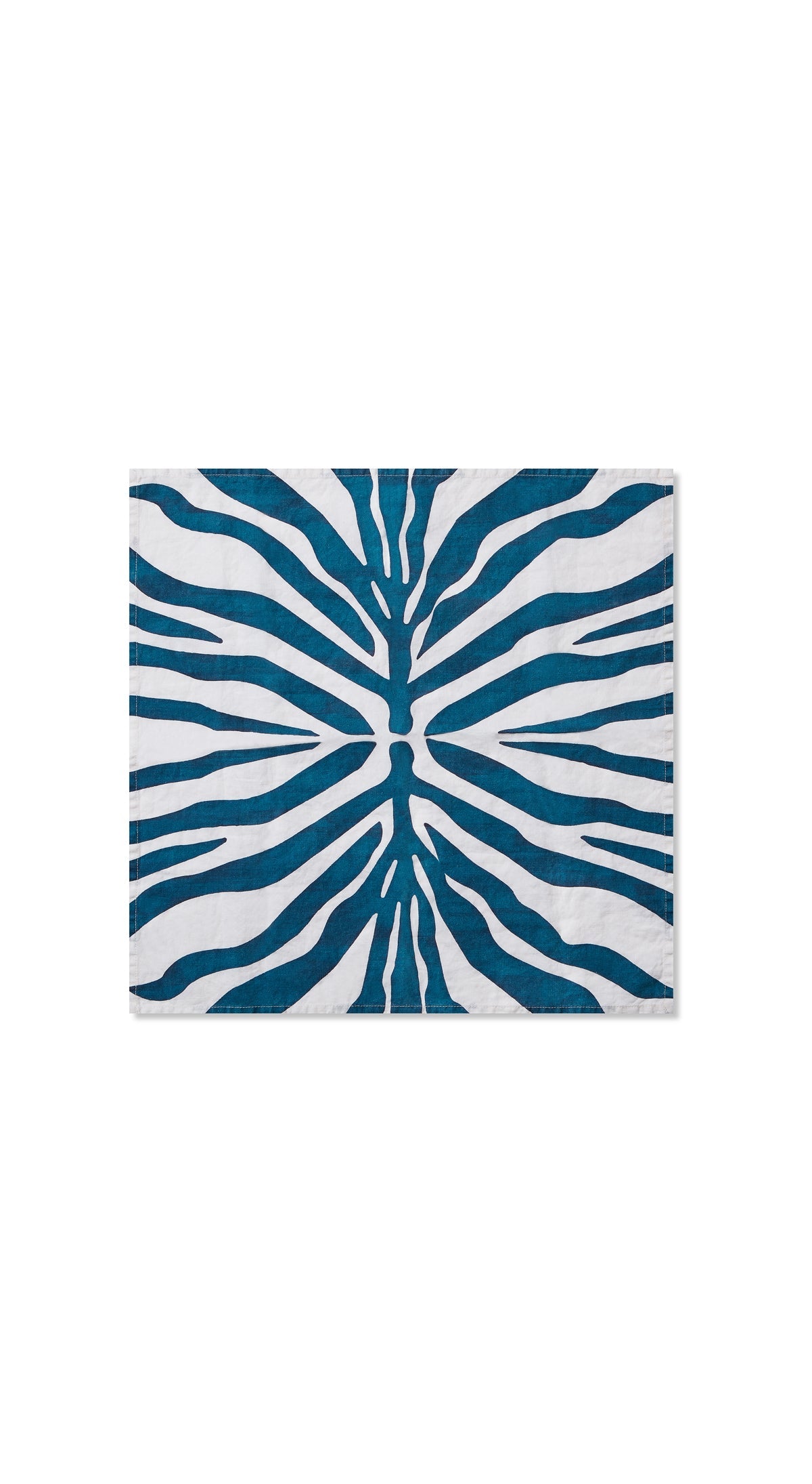 Zebra Linen Napkin in Petrol Blue, 50x50cm