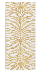 Hand Painted Zebra Linen Tablecloth in Gold