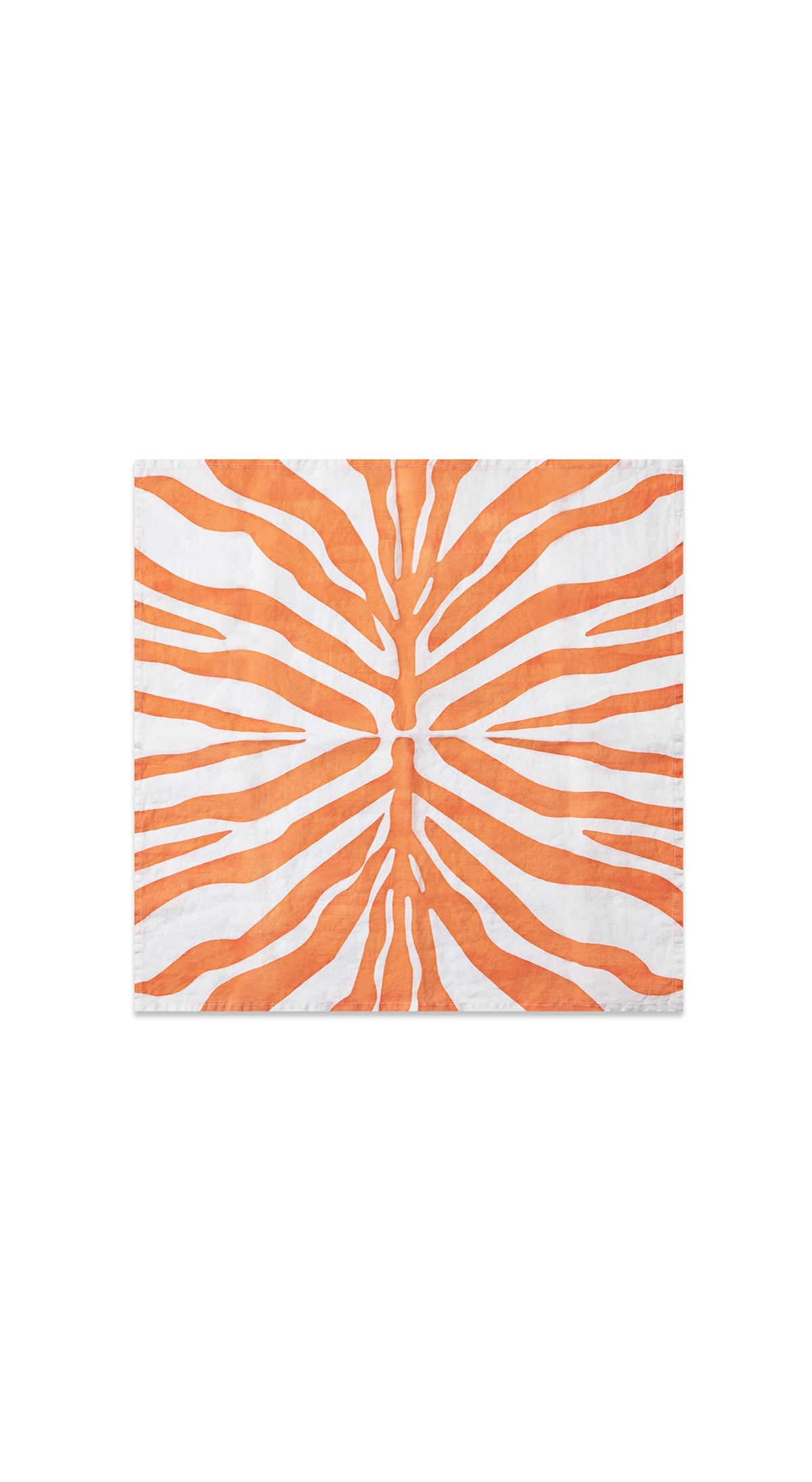 Zebra Linen Napkin in Tangerine Orange, 50x50cm